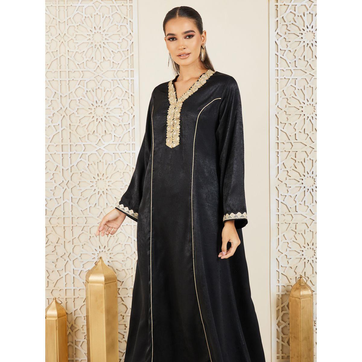 Styli Embroidered Piped Detail Jalabiya-women-arabicclothing-jalabiyas-image-2