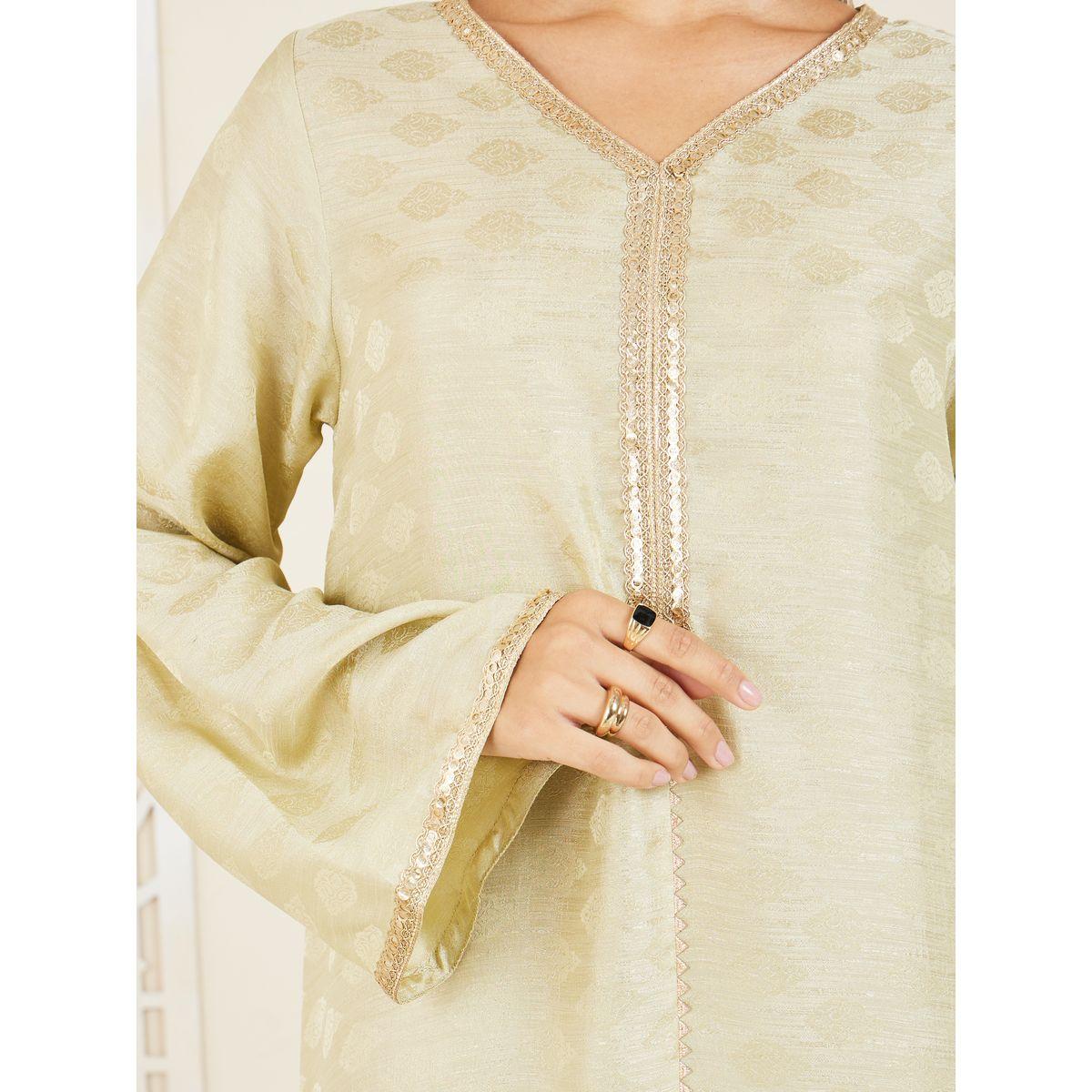 جلابية بتفاصيل دانتيل وطبعة جاكار-women-arabicclothing-jalabiyas-image-3