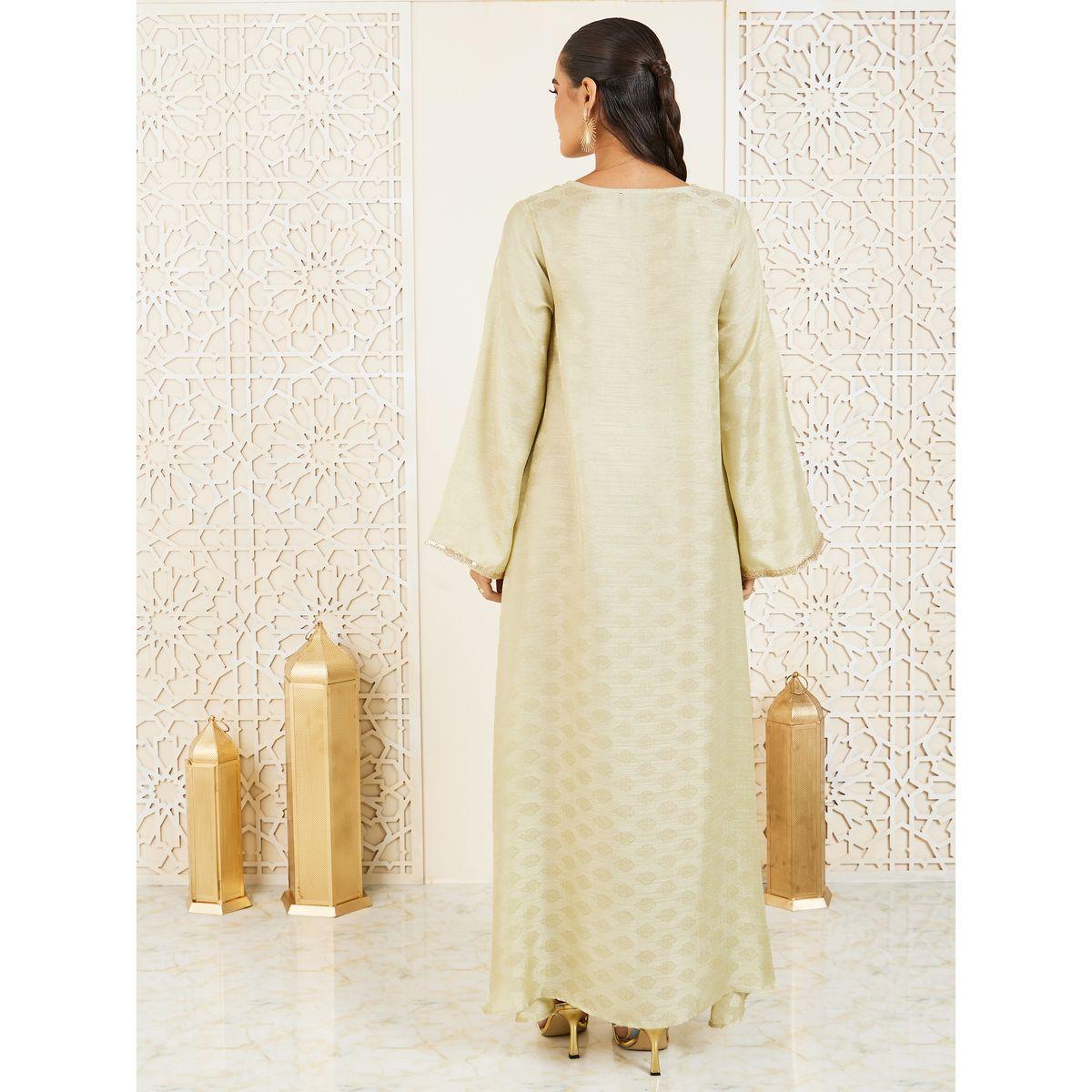 جلابية بتفاصيل دانتيل وطبعة جاكار-women-arabicclothing-jalabiyas-image-4