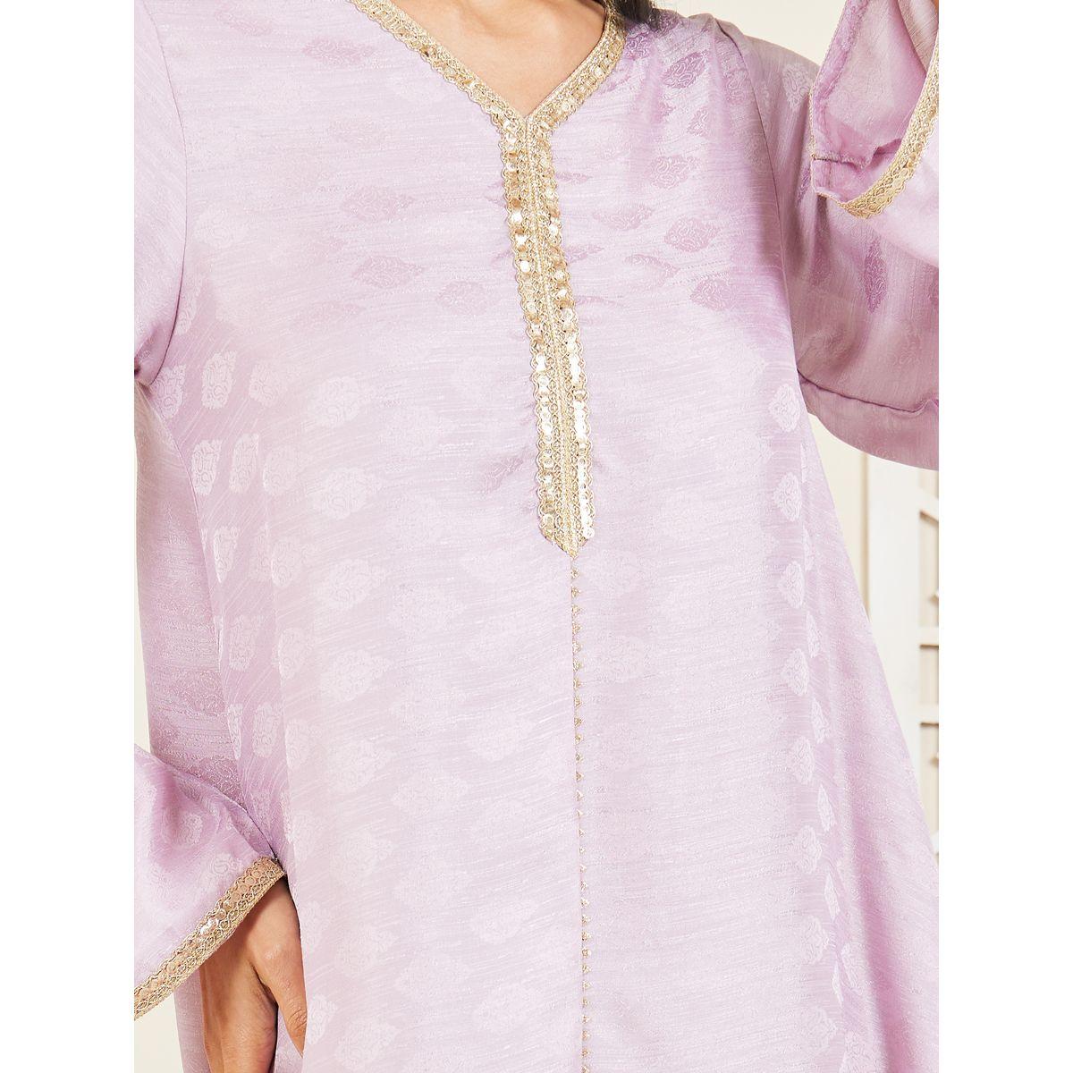 جلابية بطبعة جاكار وتفاصيل دانتيل-women-arabicclothing-jalabiyas-image-3