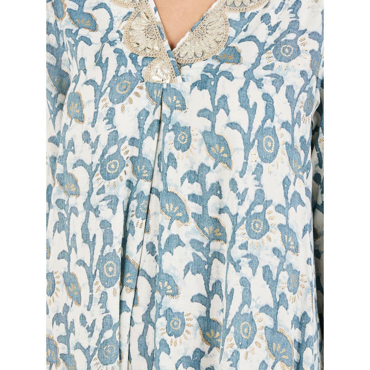 Styli Cotton Embroidered Lace Trim AOP Jalabiya-women-arabicclothing-jalabiyas-image-3