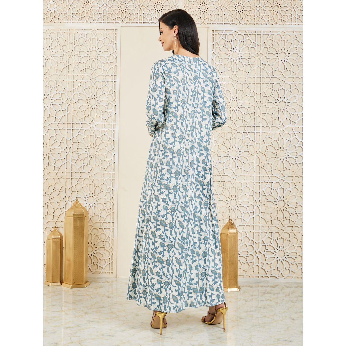 جلابية مطبعة بالكامل مع تفاصيل مّطرّزة بدانتيل-women-arabicclothing-jalabiyas-image-4