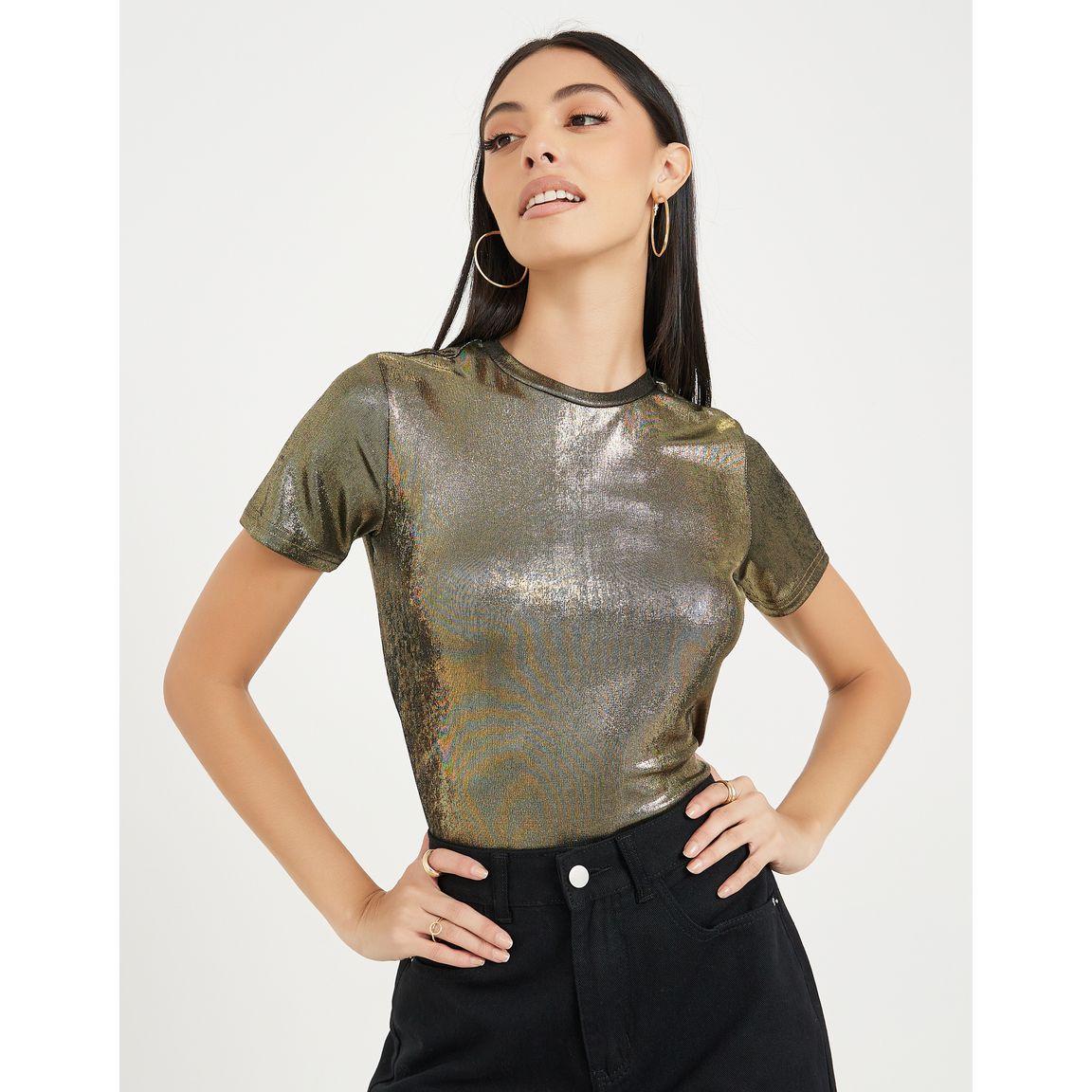تيشيرت بتفاصيل براقة واكمام قصيرة-women-clothing-tshirts-image-1