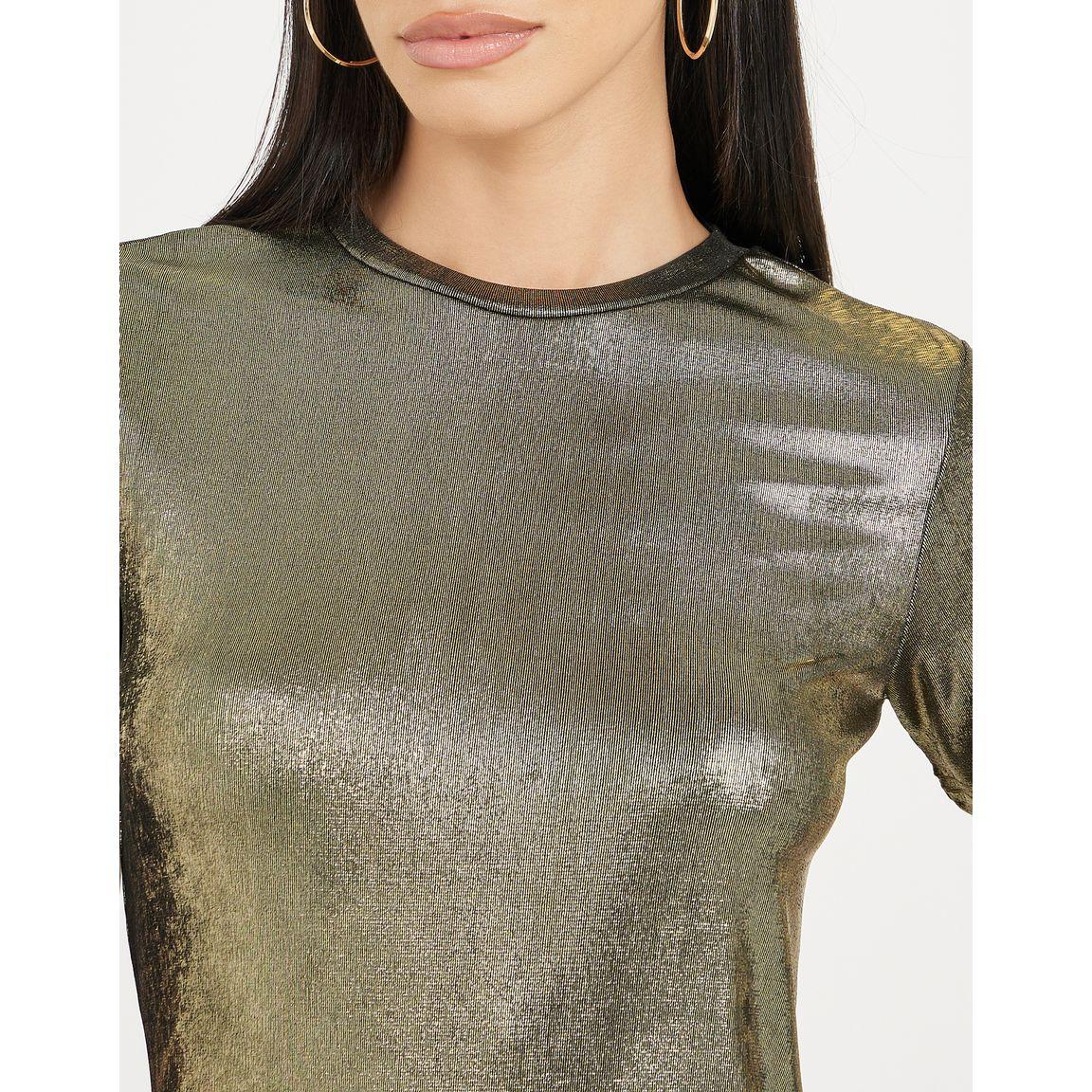 Styli Metallic Textured Short Sleeve T-Shirt-women-clothing-tshirts-image-5