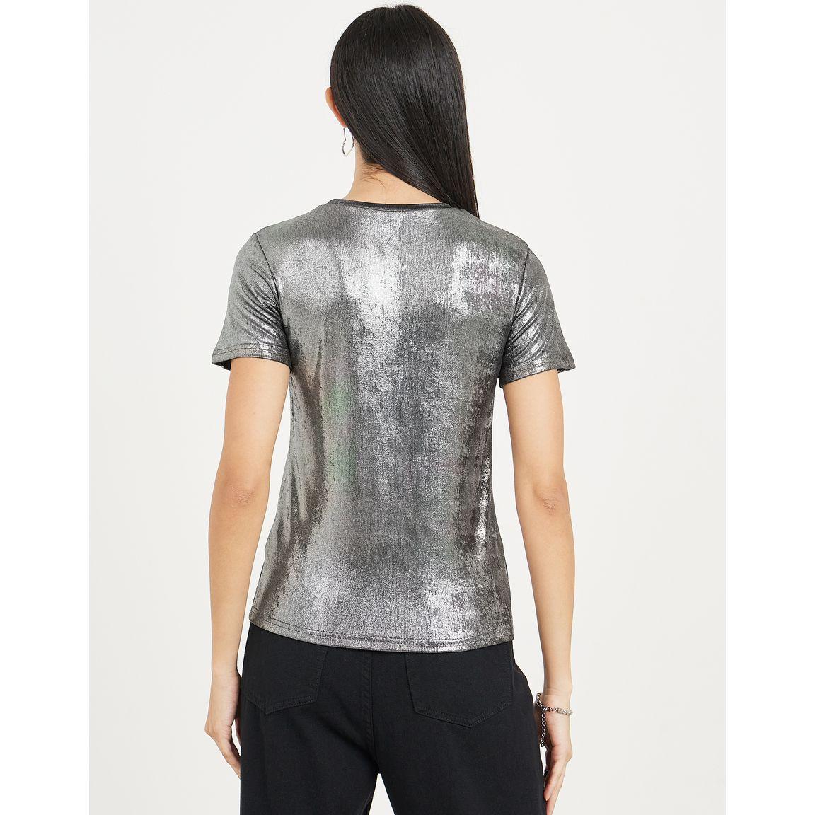 Styli Metallic Textured Short Sleeve T-Shirt-women-clothing-tshirts-image-5