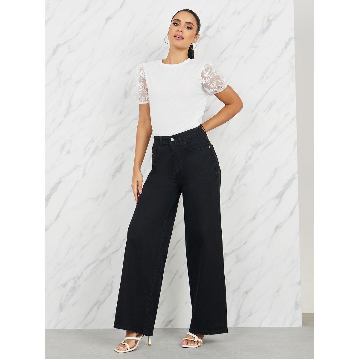 تيشيرت بقصة عادية واكمام منفوخة-women-clothing-tshirts-image-2