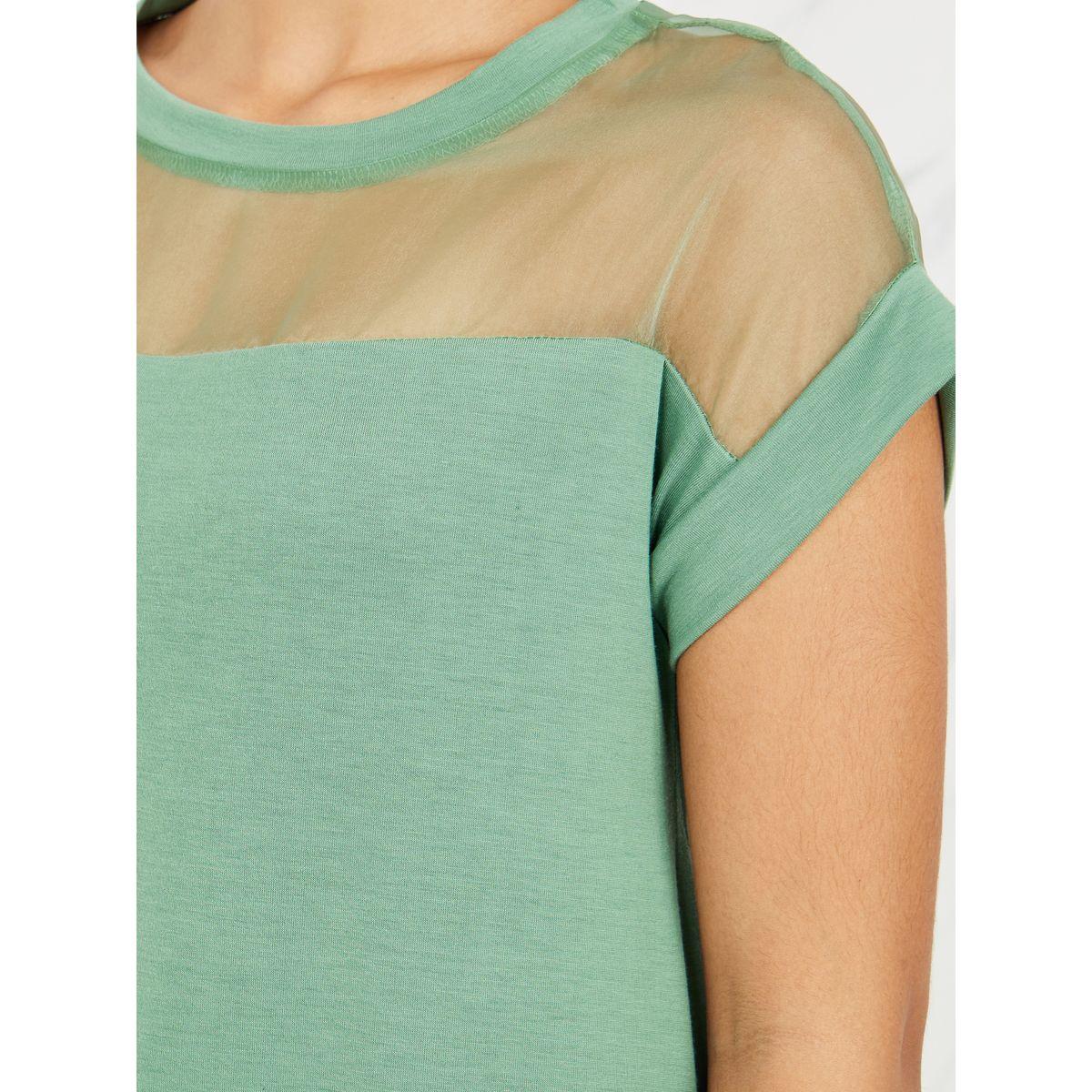 Styli Mesh Insert Regular Fit T-Shirt-women-clothing-tshirts-image-3