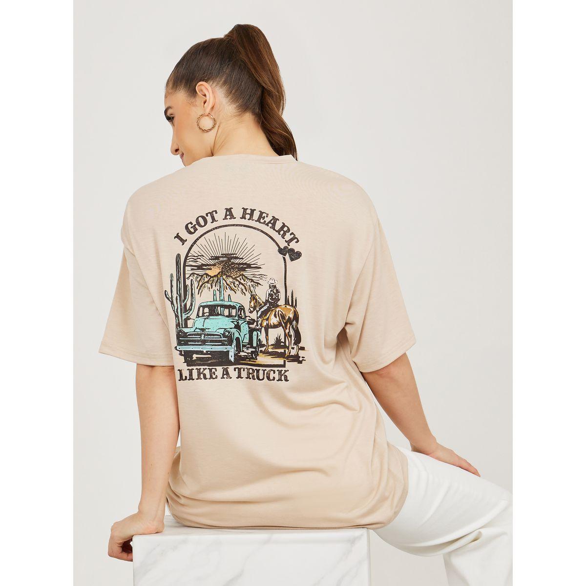 تيشيرت فضفاض مطبع بطبعة جرافيك-women-clothing-tshirts-image-1
