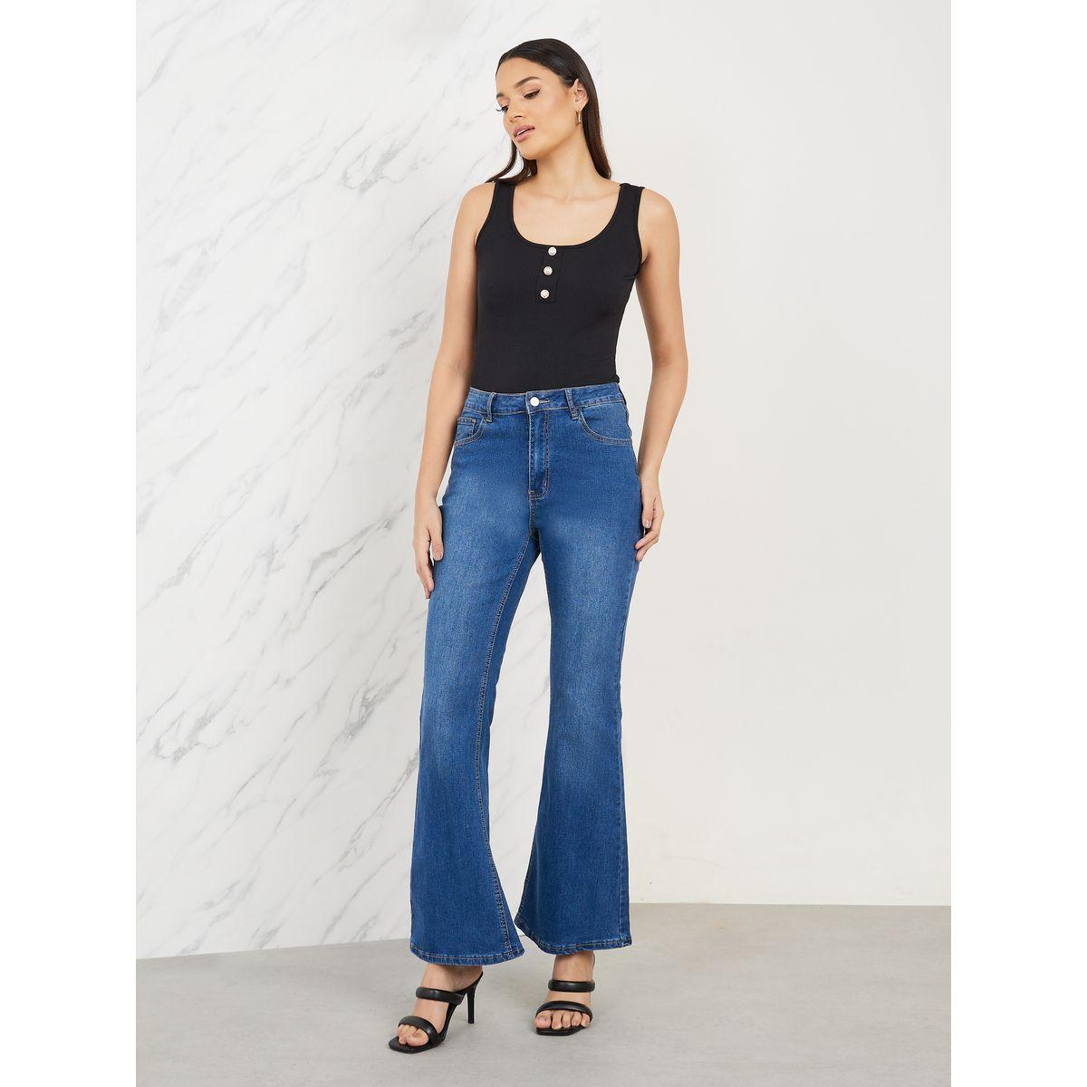 Styli Contrast Rib Button Detail Fitted Tank-women-clothing-tshirts-image-2