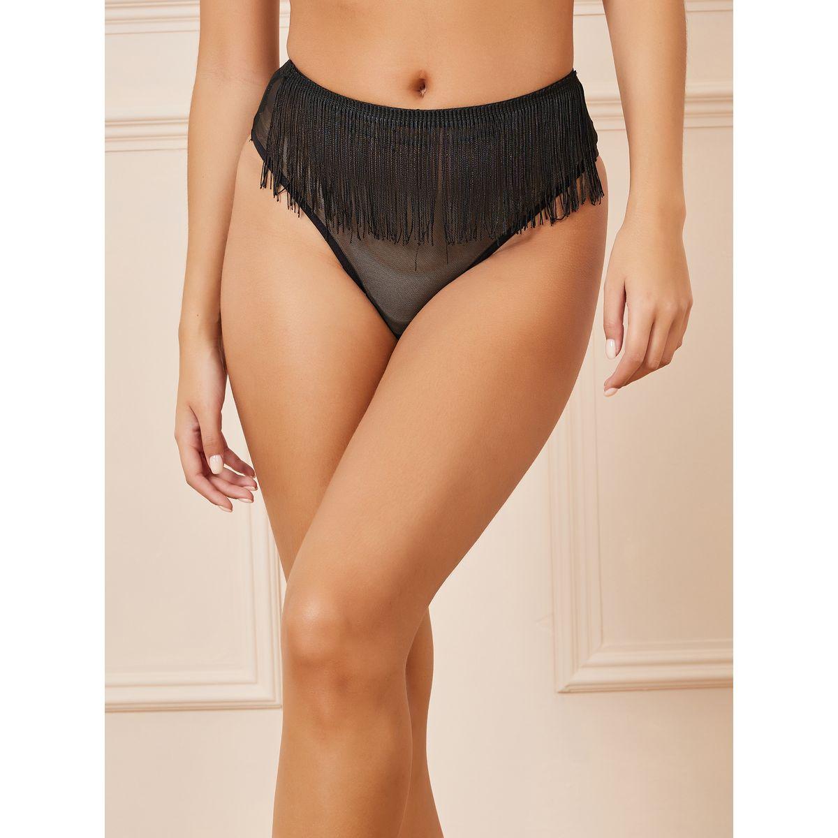 Styli Fringe Detail Mesh Bralette and Brazilian Brief Set-women-clothing-lingerie-lingeriesets-image-4