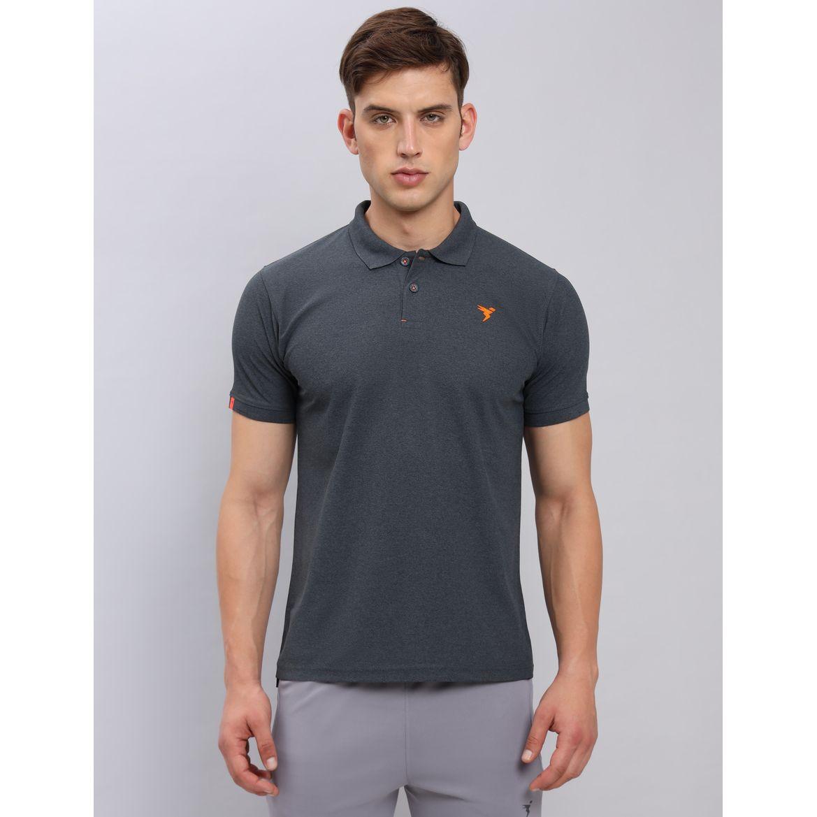 تيشيرت بولو بتفاصيل ميلانج تكنوسبورت × ستايلي-men-clothing-tshirtsandpolos-polos-image-1