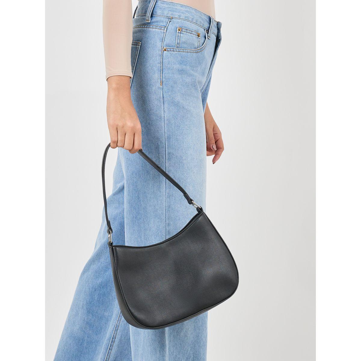 Styli Solid Shoulder Bag with Button Closure-women-bagsandwallets-handbags-image-2