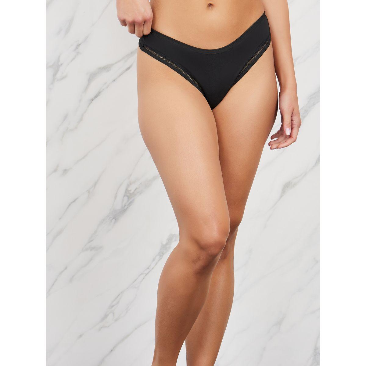 Styli Pack of 3 - Solid Cotton Burnout Elastic Trim Thong-women-clothing-lingerie-panties-image-6
