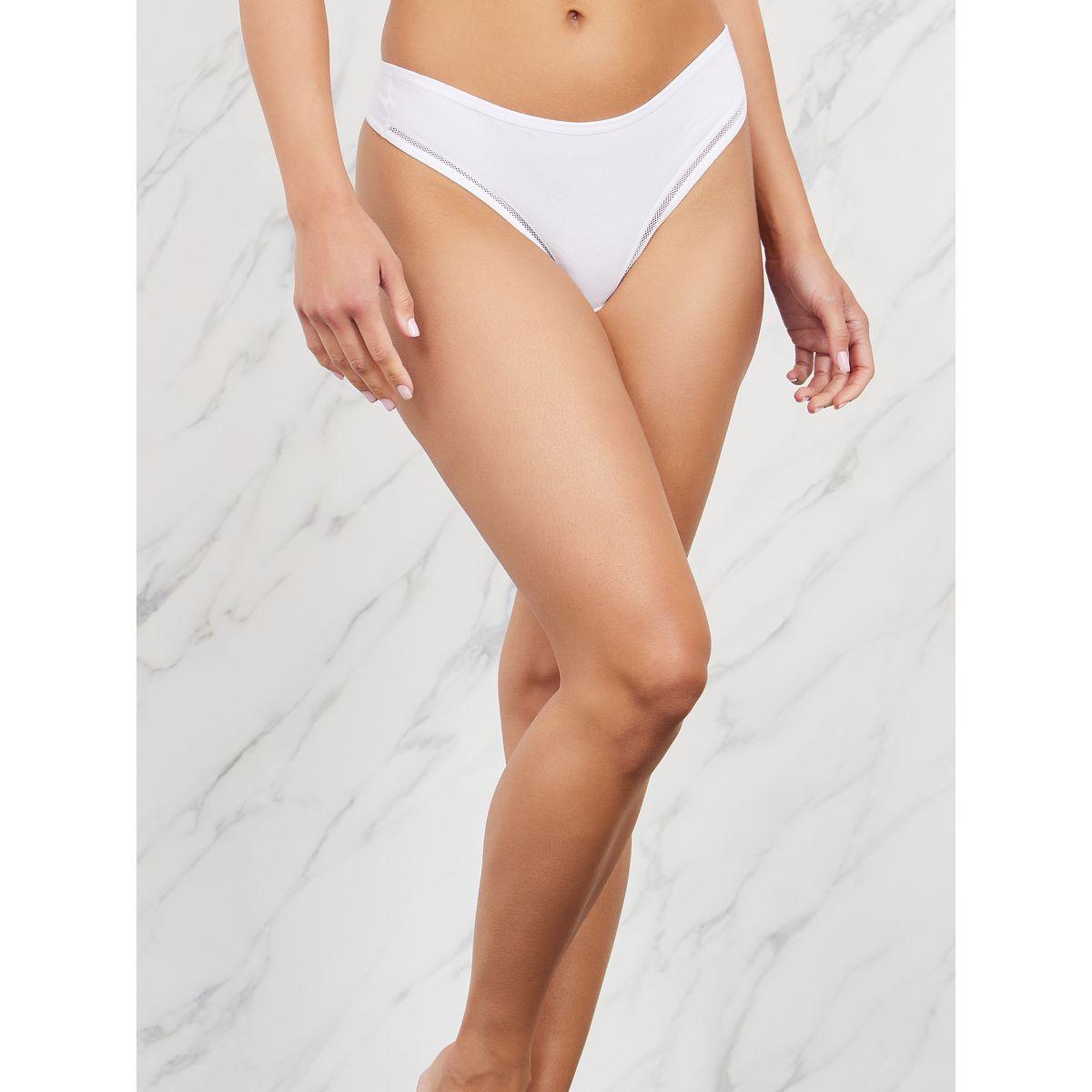 Styli Pack of 3 - Solid Cotton Burnout Elastic Trim Thong-women-clothing-lingerie-panties-image-7