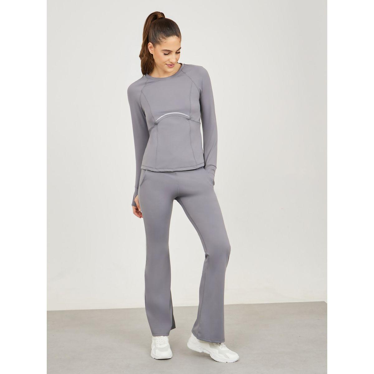 Styli Active Back Mesh Insert Seam Detail Thumbhole Top-women-clothing-sportswearandactivewear-tshirtsandvests-image-2