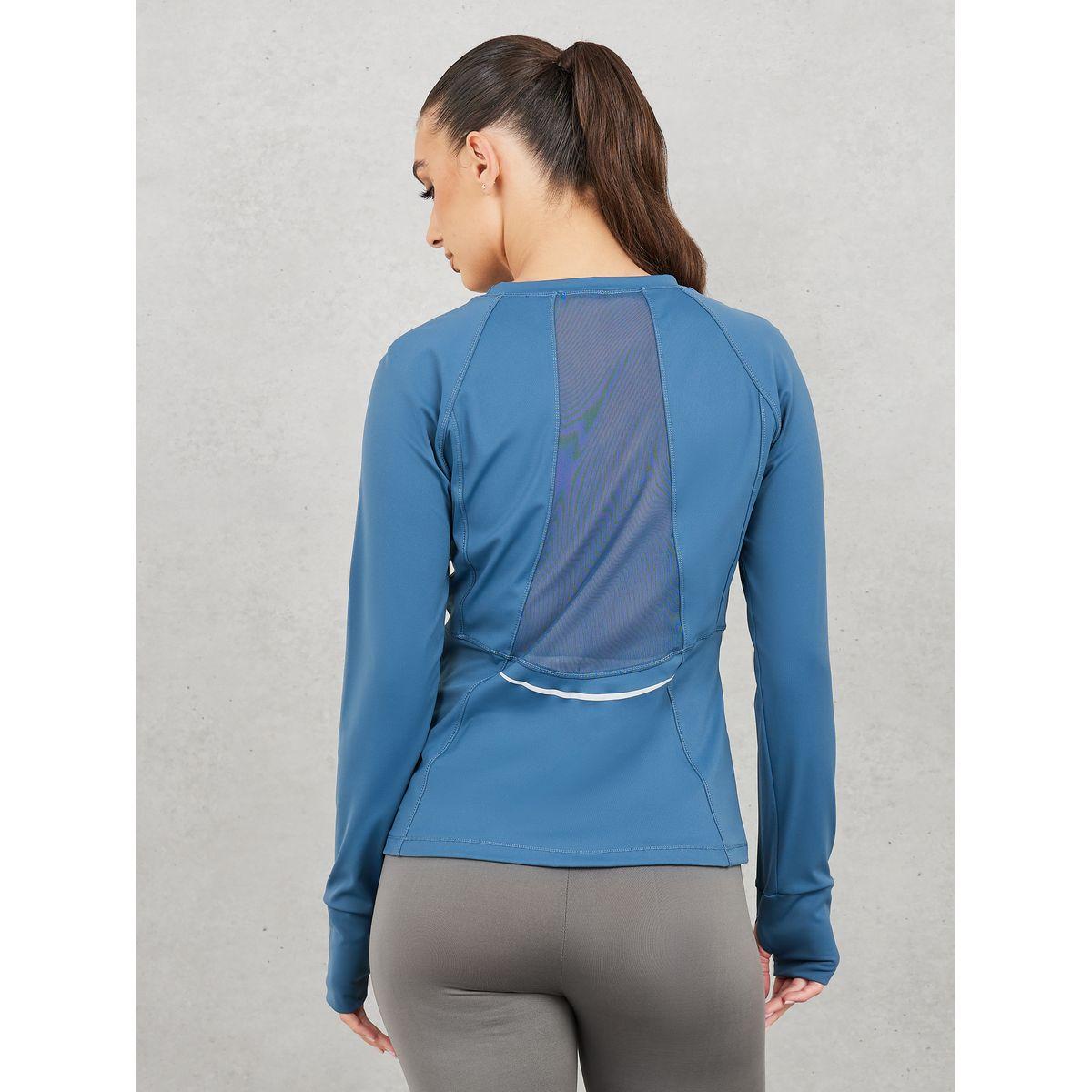 بلوزة بتفاصيل شبكية ودرزات مع فتحة إبهام-women-clothing-sportswearandactivewear-tshirtsandvests-image-5