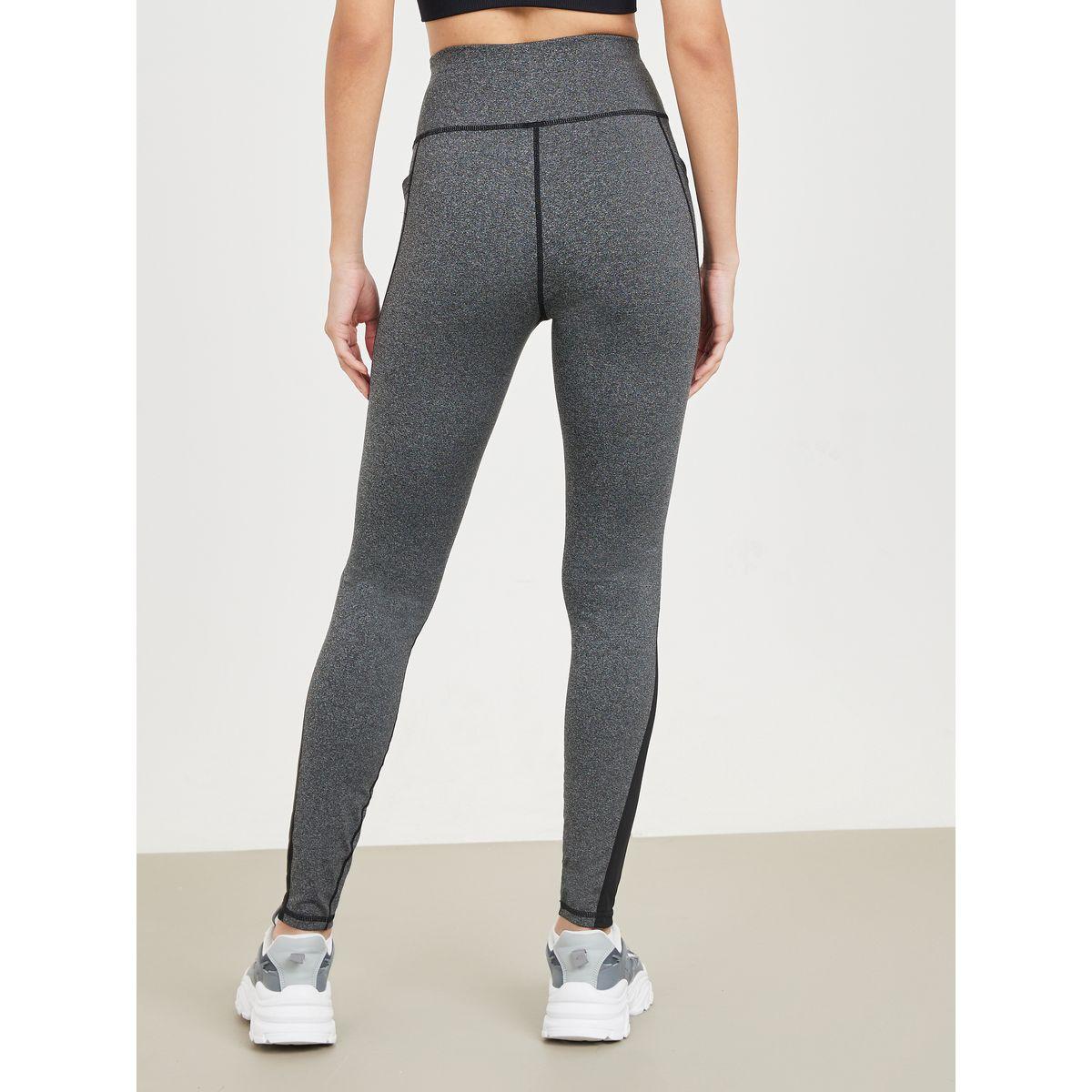 Styli Active Melange Contrast Stitch Mesh Detail Leggings-women-clothing-sportswearandactivewear-bottoms-image-5