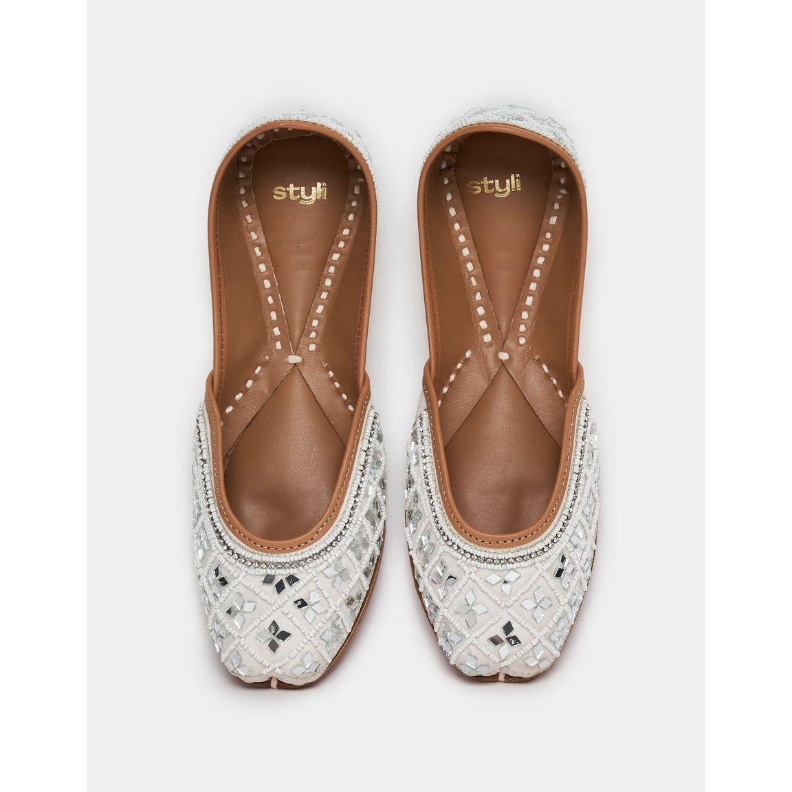 Styli Ethnic Mirrored Bead Flat Shoes-women-shoes-loafersandmoccasins-image-5