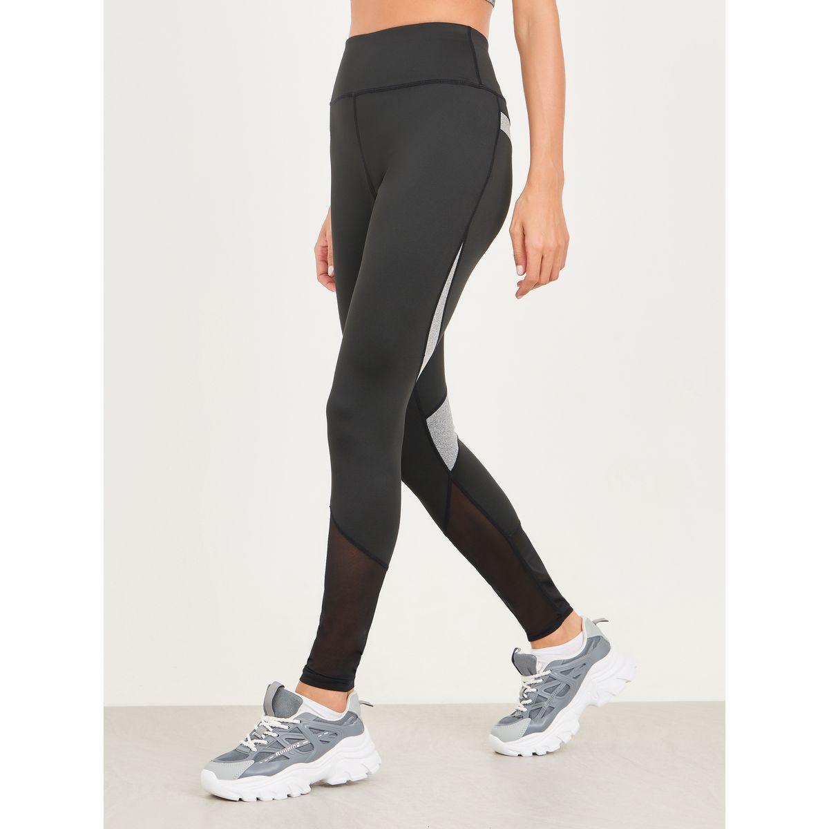 Styli Active Contrast Melange Panel Detail Full Length Legging-women-clothing-sportswearandactivewear-bottoms-image-3