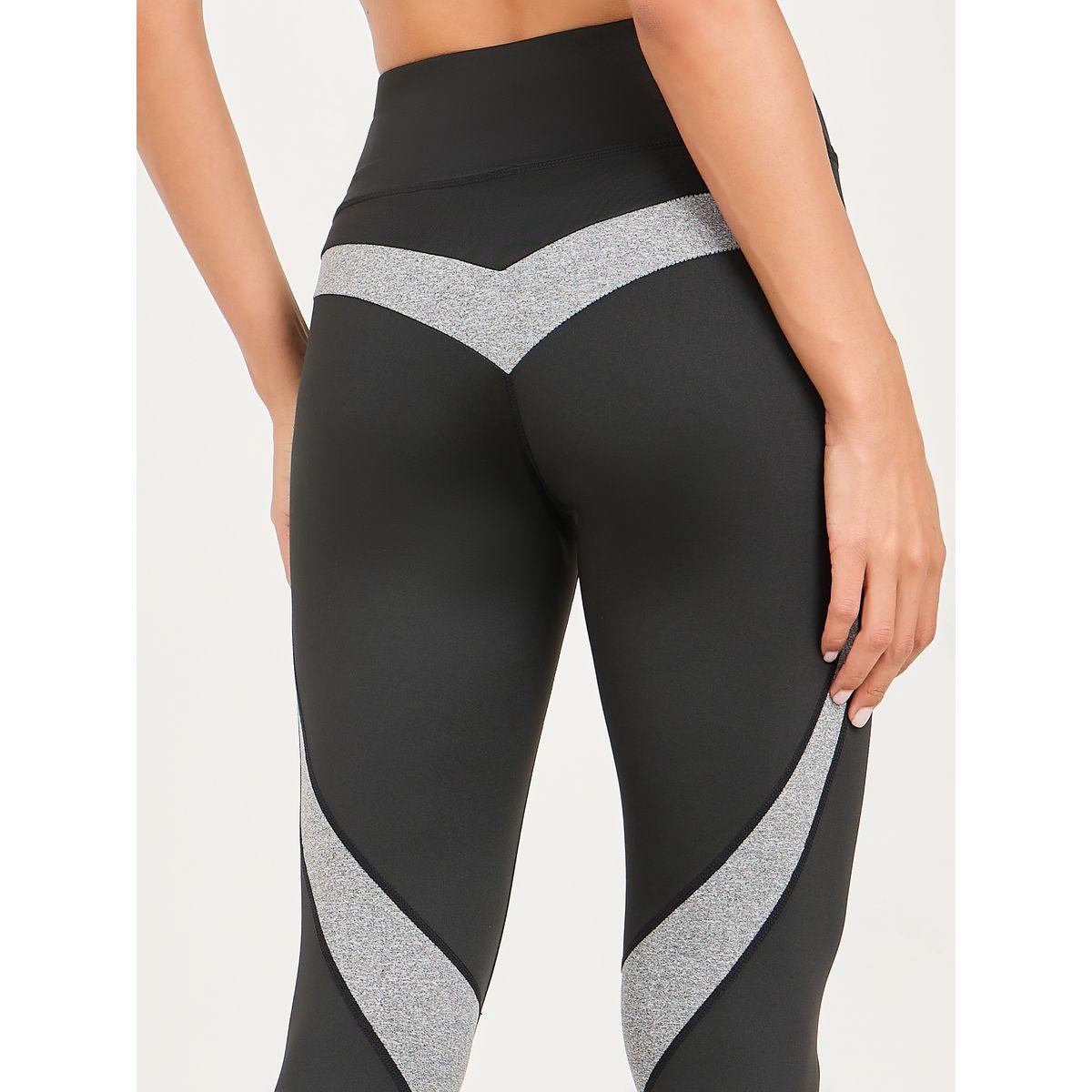 Styli Active Contrast Melange Panel Detail Full Length Legging-women-clothing-sportswearandactivewear-bottoms-image-4
