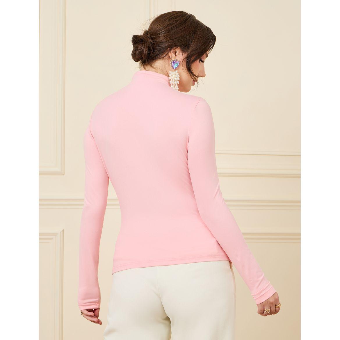 Styli Gathered Front Floral Applique Detail Knit Top-women-clothing-shirtsandblouses-blouses-image-5
