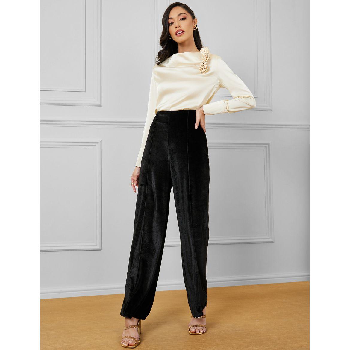Styli Floral Applique Boat Neck Blouse-women-clothing-shirtsandblouses-blouses-image-2