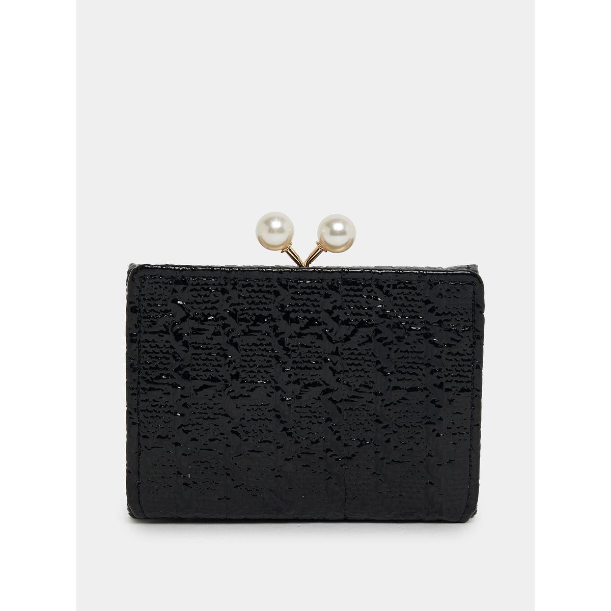 Styli Textured Three Fold Wallet with Kiss Lock Coin Purse-women-bagsandwallets-wallets-image-2