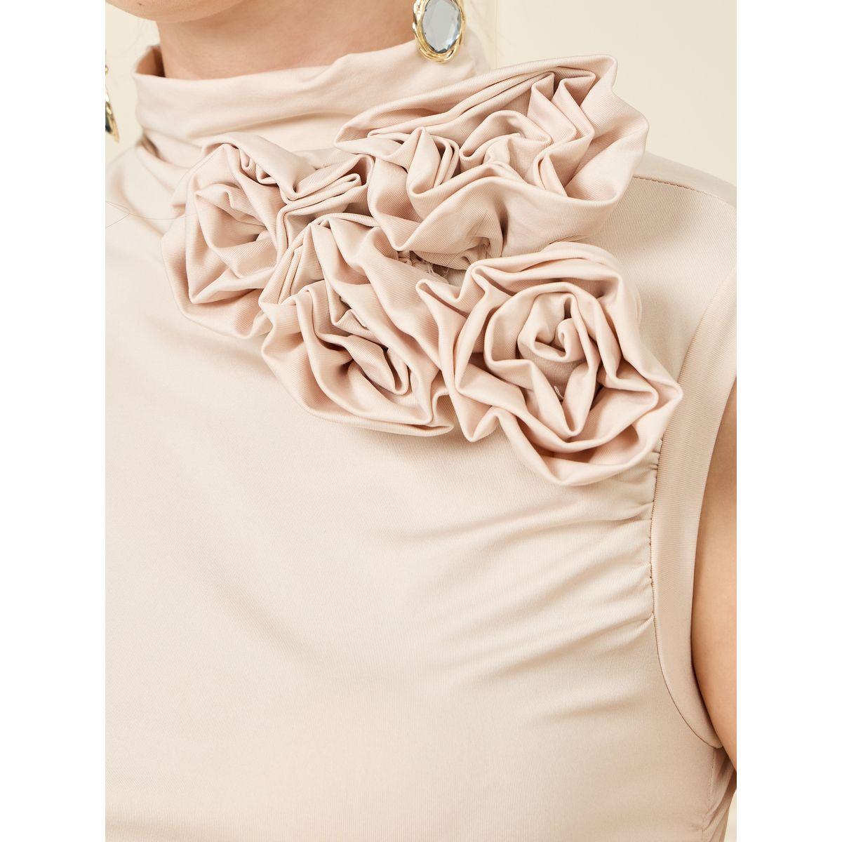 Styli High Neck Floral Applique Detail Knit Top-women-clothing-shirtsandblouses-blouses-image-3