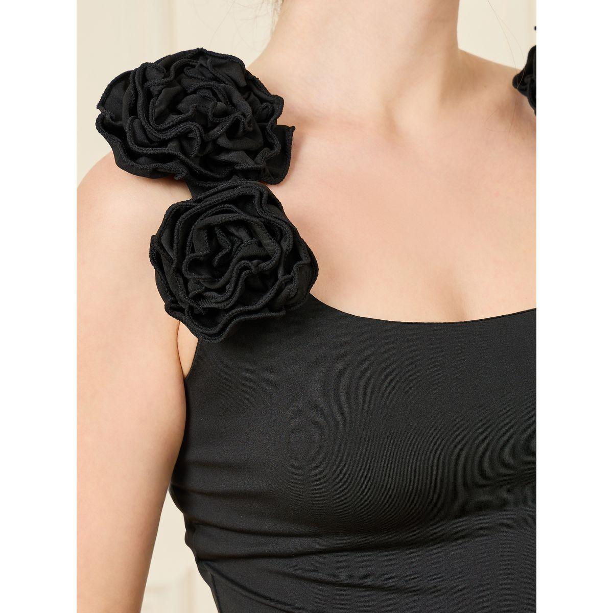 Styli Square Neck Floral Applique Detail Knit Top-women-clothing-shirtsandblouses-blouses-image-4