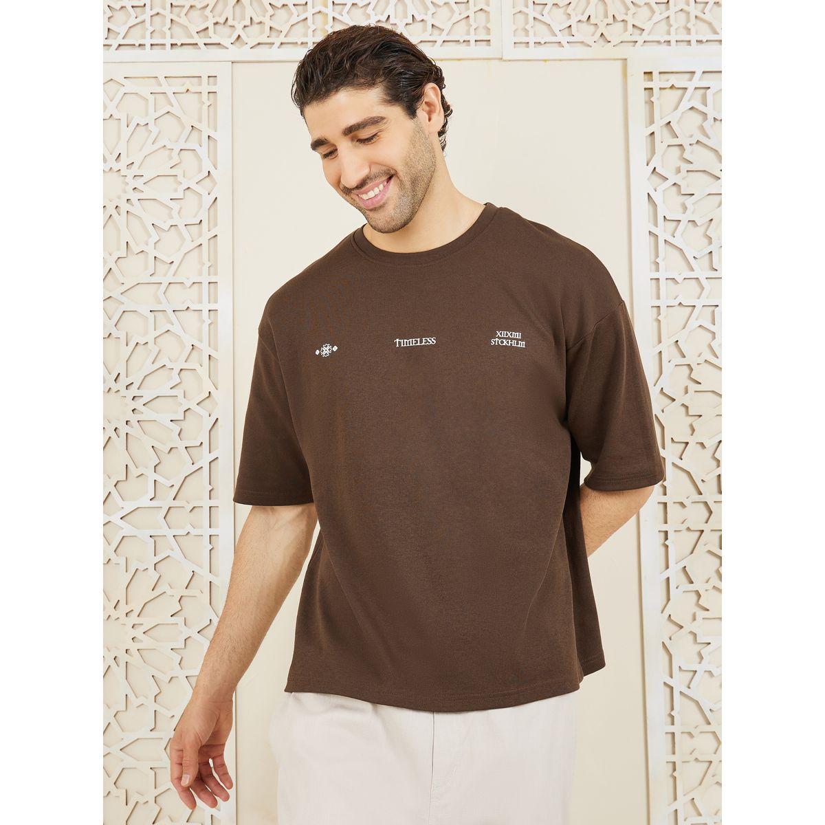 Styli Front & Back Graphic Print Interlock Oversized T-Shirt-men-clothing-tshirtsandpolos-tshirts-image-1
