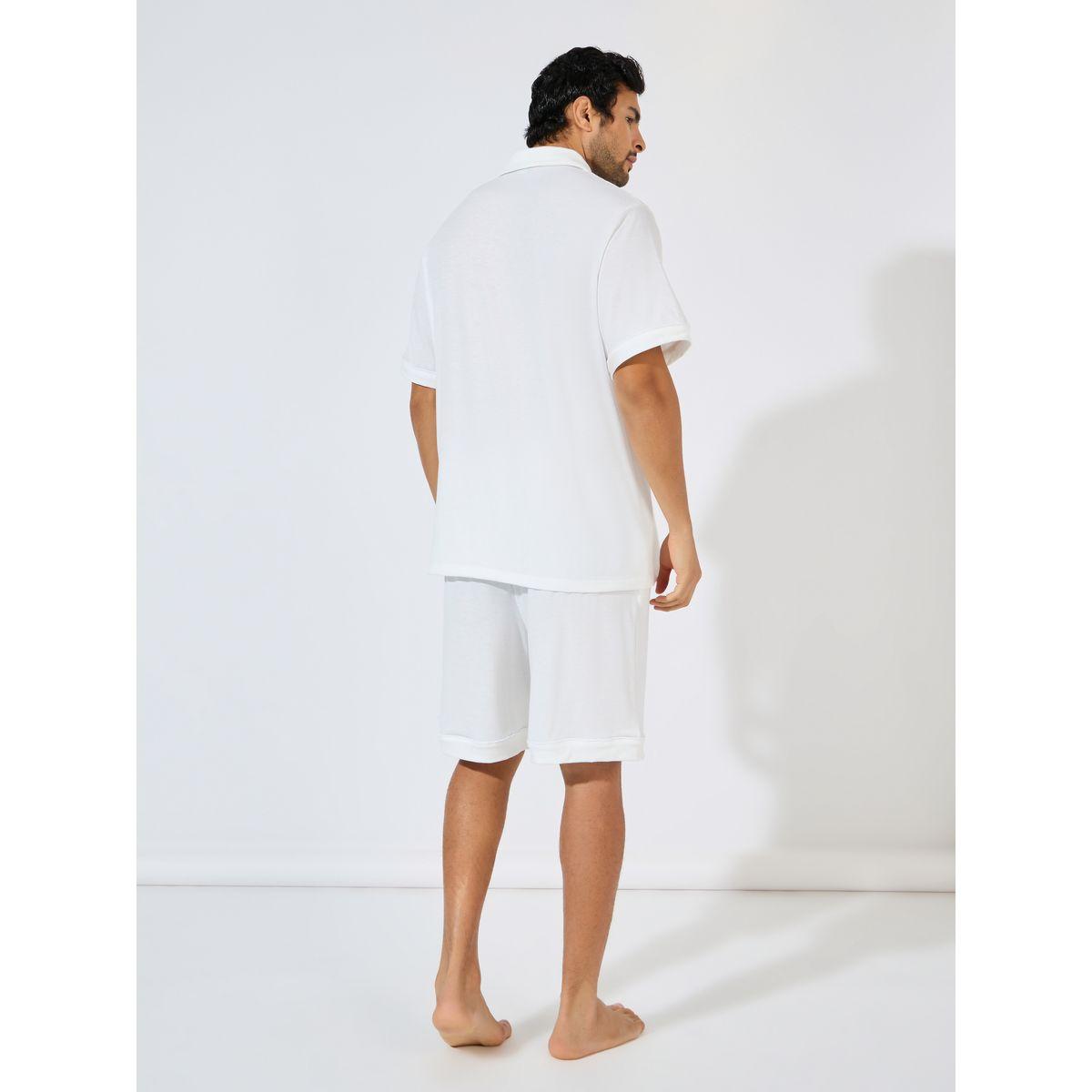 مجموعة من شورت وقميص محبوك بياقة ريزورت-men-clothing-nightwear-sets-image-4