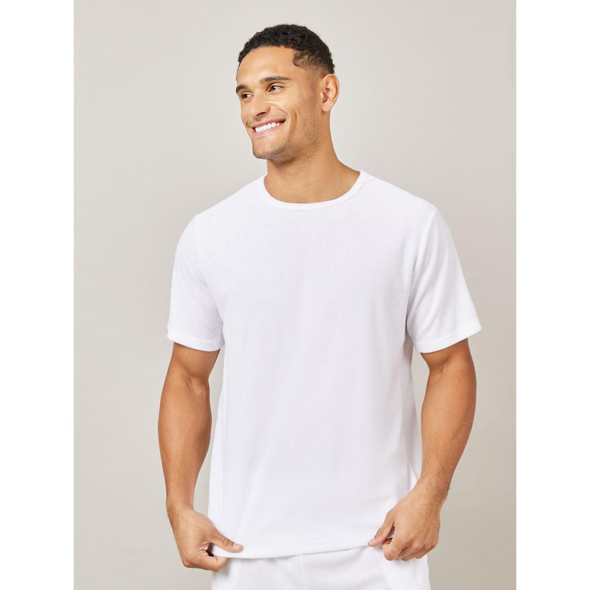 Styli Unwind Towelling Knit Round Neck T-Shirt & Shorts Set-men-clothing-nightwear-sets-image-2