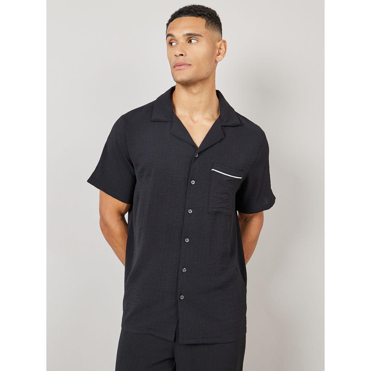 Styli Unwind Crinkled Shirt and Straight Pyjama Set-men-clothing-nightwear-sets-image-3