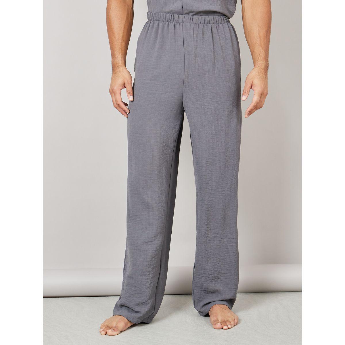 Styli Unwind Crinkled Shirt and Straight Pyjama Set-men-clothing-nightwear-sets-image-4
