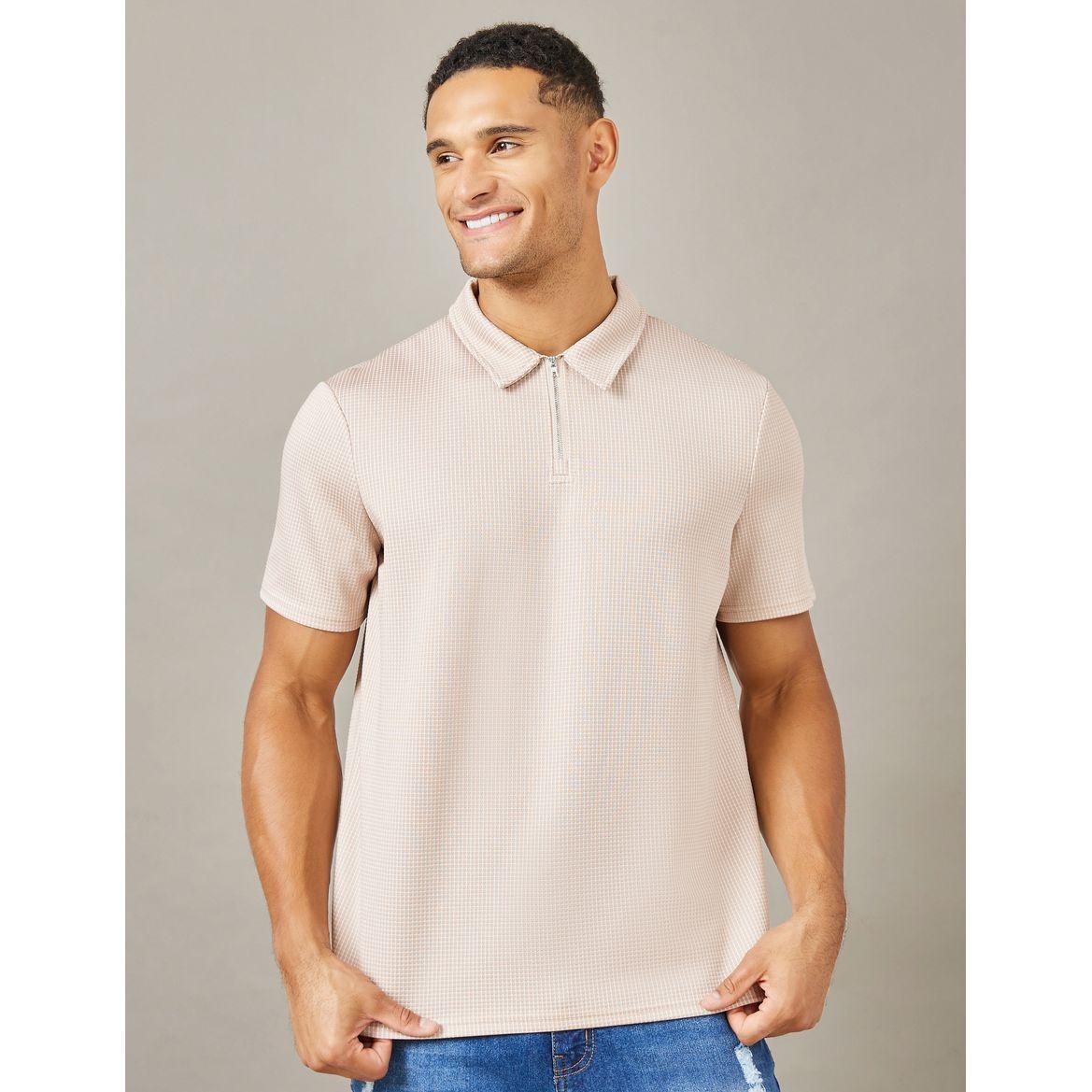 Styli Premium Two Tone Check Textured Knit Oversized Polo-men-clothing-tshirtsandpolos-polos-image-1
