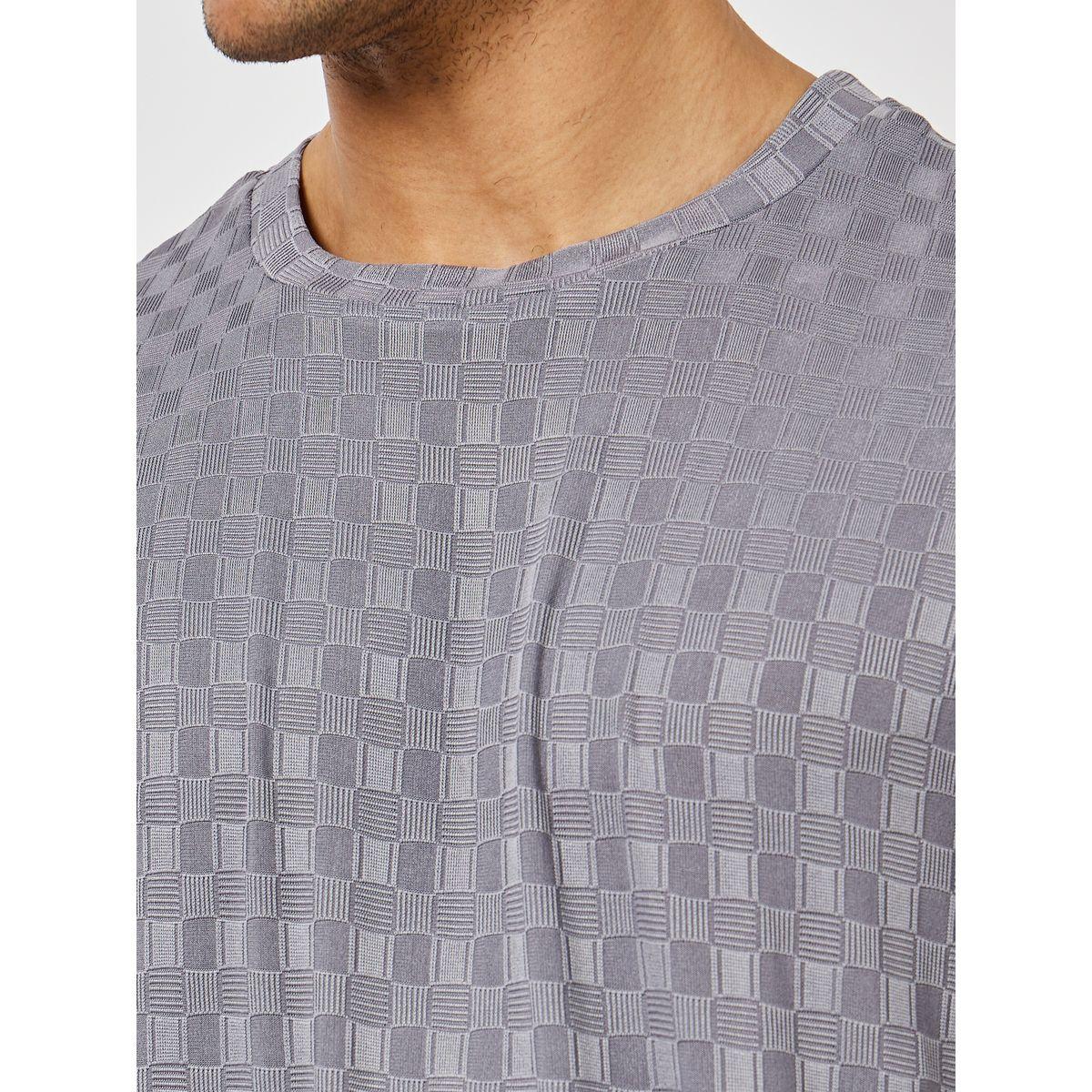 Styli Premium Check Pattern Textured Knit Relaxed Fit T-Shirt-men-clothing-tshirtsandpolos-tshirts-image-3