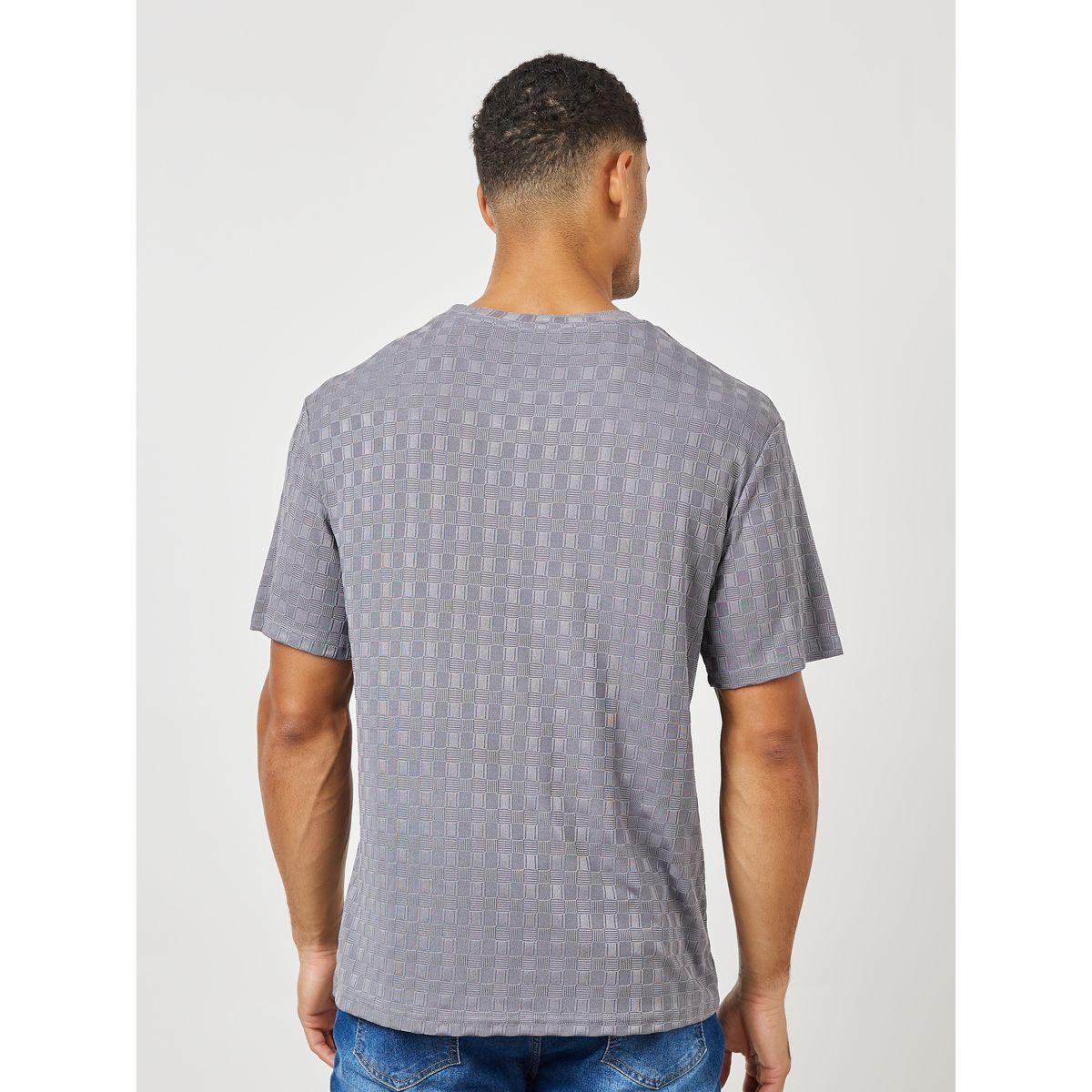 Styli Premium Check Pattern Textured Knit Relaxed Fit T-Shirt-men-clothing-tshirtsandpolos-tshirts-image-4