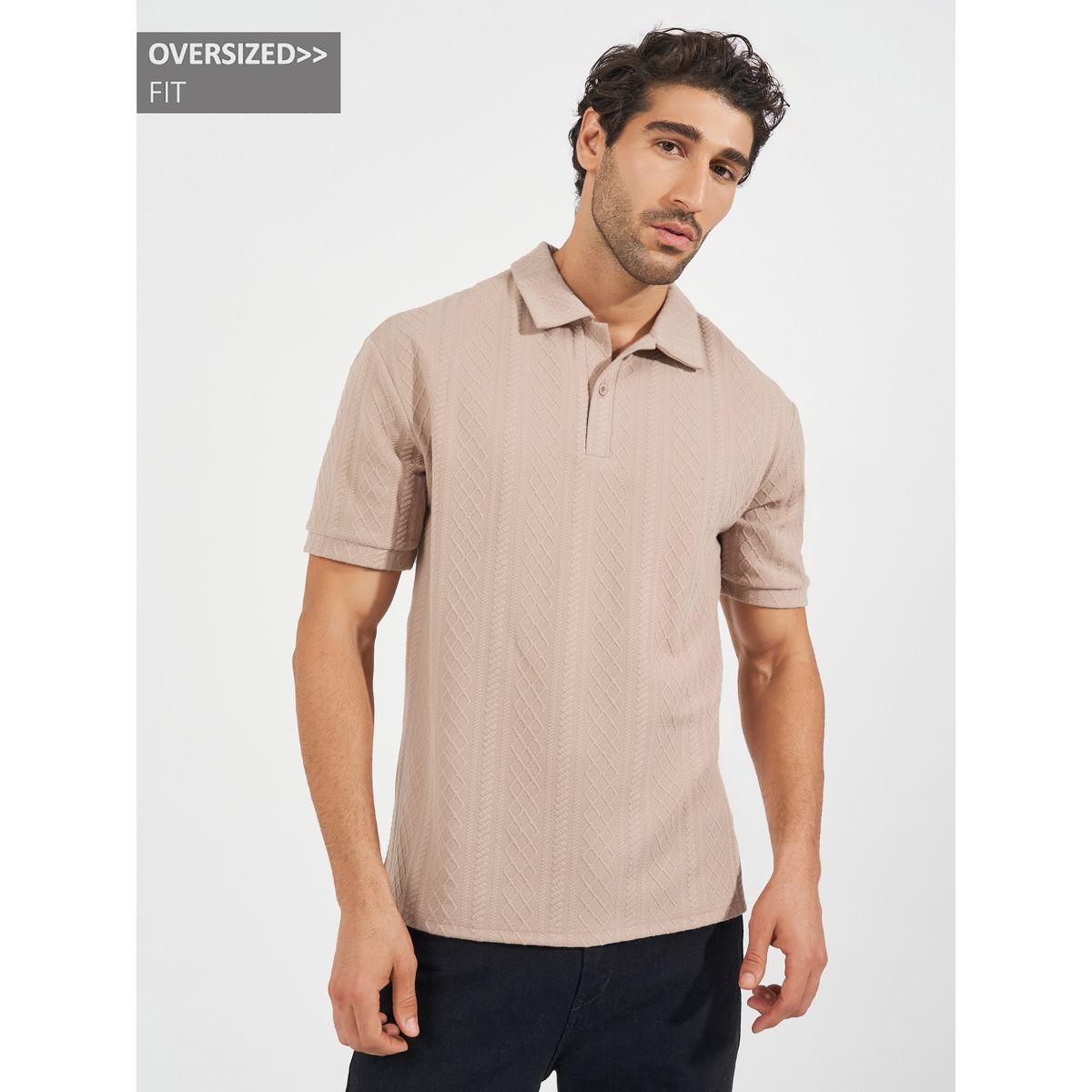 Styli Premium Cable Textured Knit Revere Collar Oversized Polo-men-clothing-tshirtsandpolos-polos-image-1
