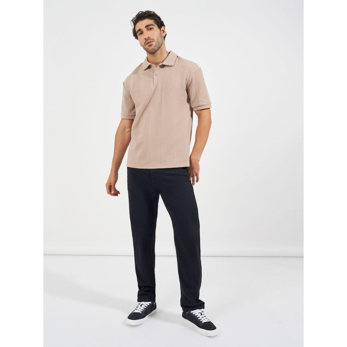 Styli Premium Cable Textured Knit Revere Collar Oversized Polo-men-clothing-tshirtsandpolos-polos-image-2