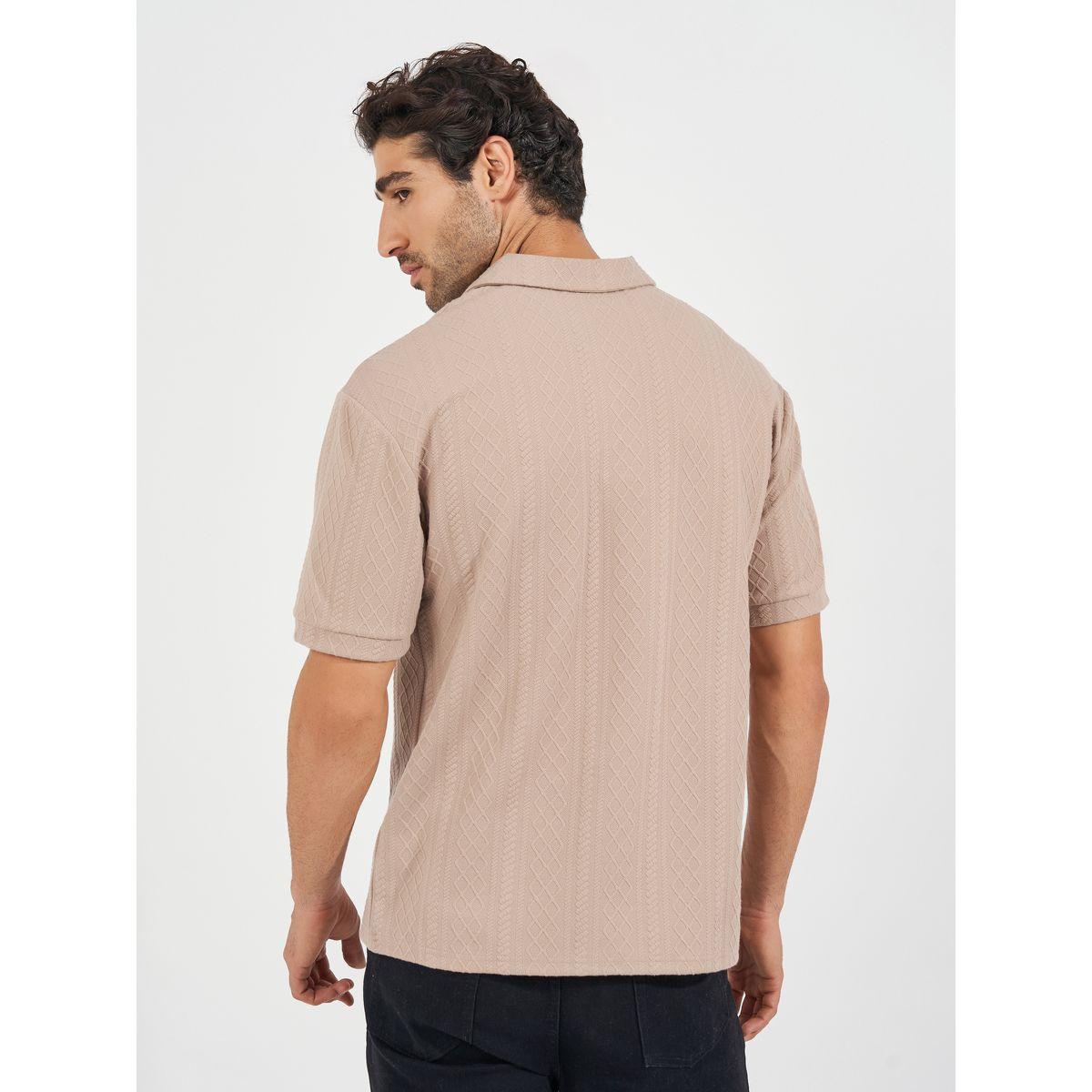 Styli Premium Cable Textured Knit Revere Collar Oversized Polo-men-clothing-tshirtsandpolos-polos-image-4