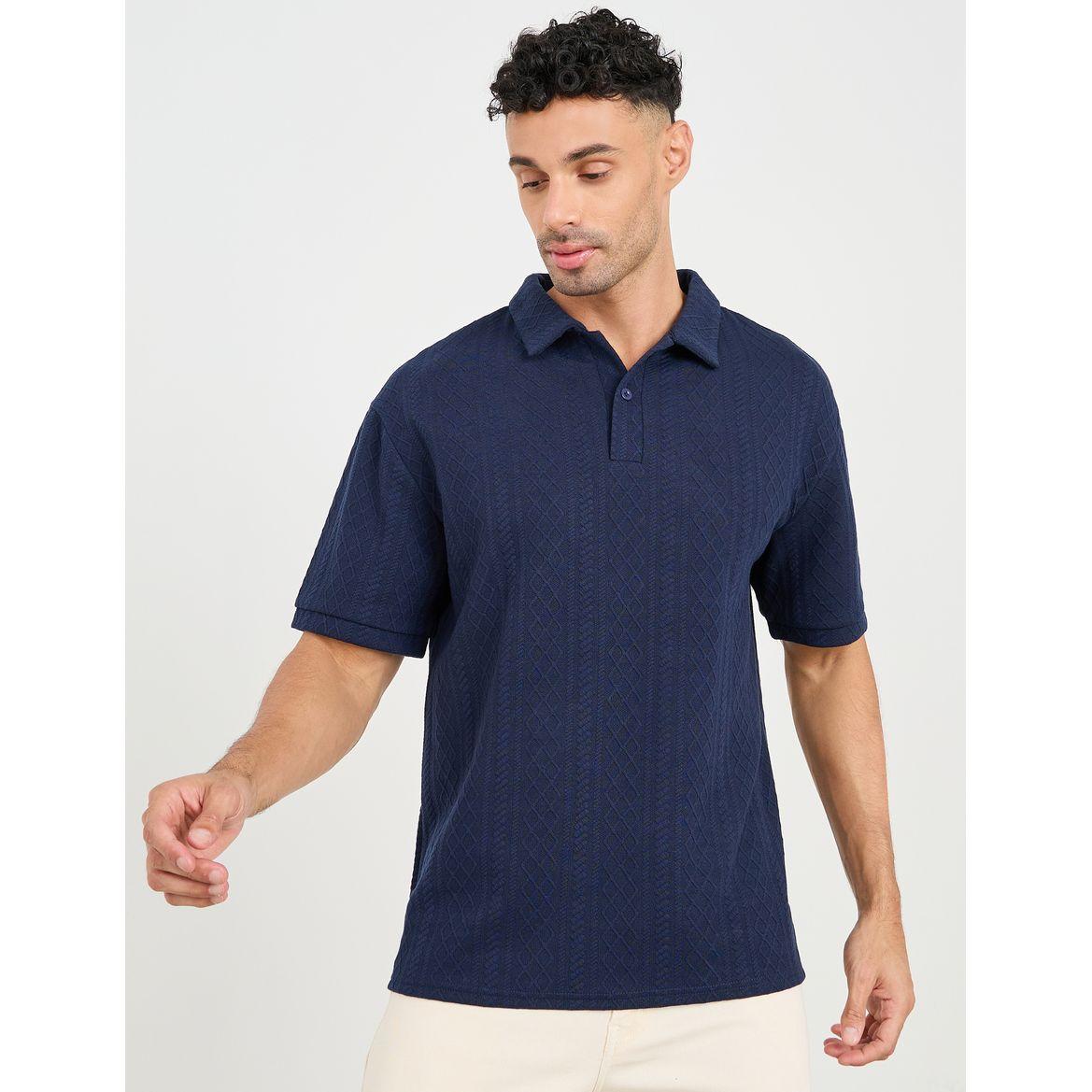 تيشيرت بولو واسع بياقة ريفير-men-clothing-tshirtsandpolos-polos-image-1