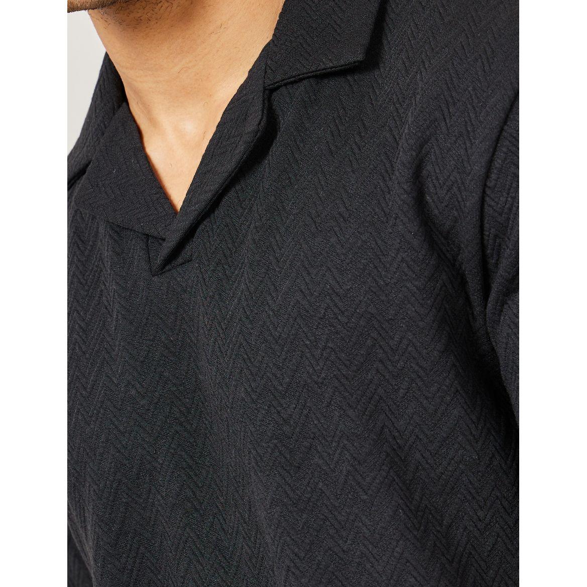 Styli Premium Chevron Textured Knit Revere Collar Relaxed Polo-men-clothing-tshirtsandpolos-polos-image-3