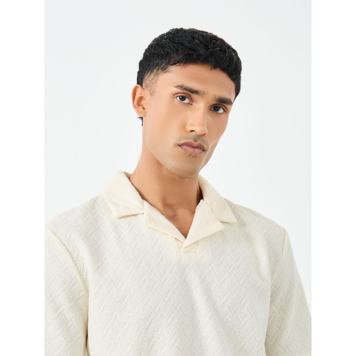 تيشيرت بولو بقصة مريحة بتفاصيل بارزة الملمس-men-clothing-tshirtsandpolos-polos-image-3