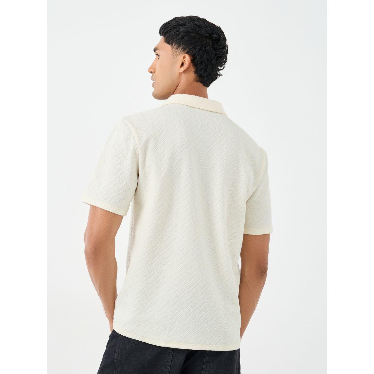 تيشيرت بولو بقصة مريحة بتفاصيل بارزة الملمس-men-clothing-tshirtsandpolos-polos-image-4