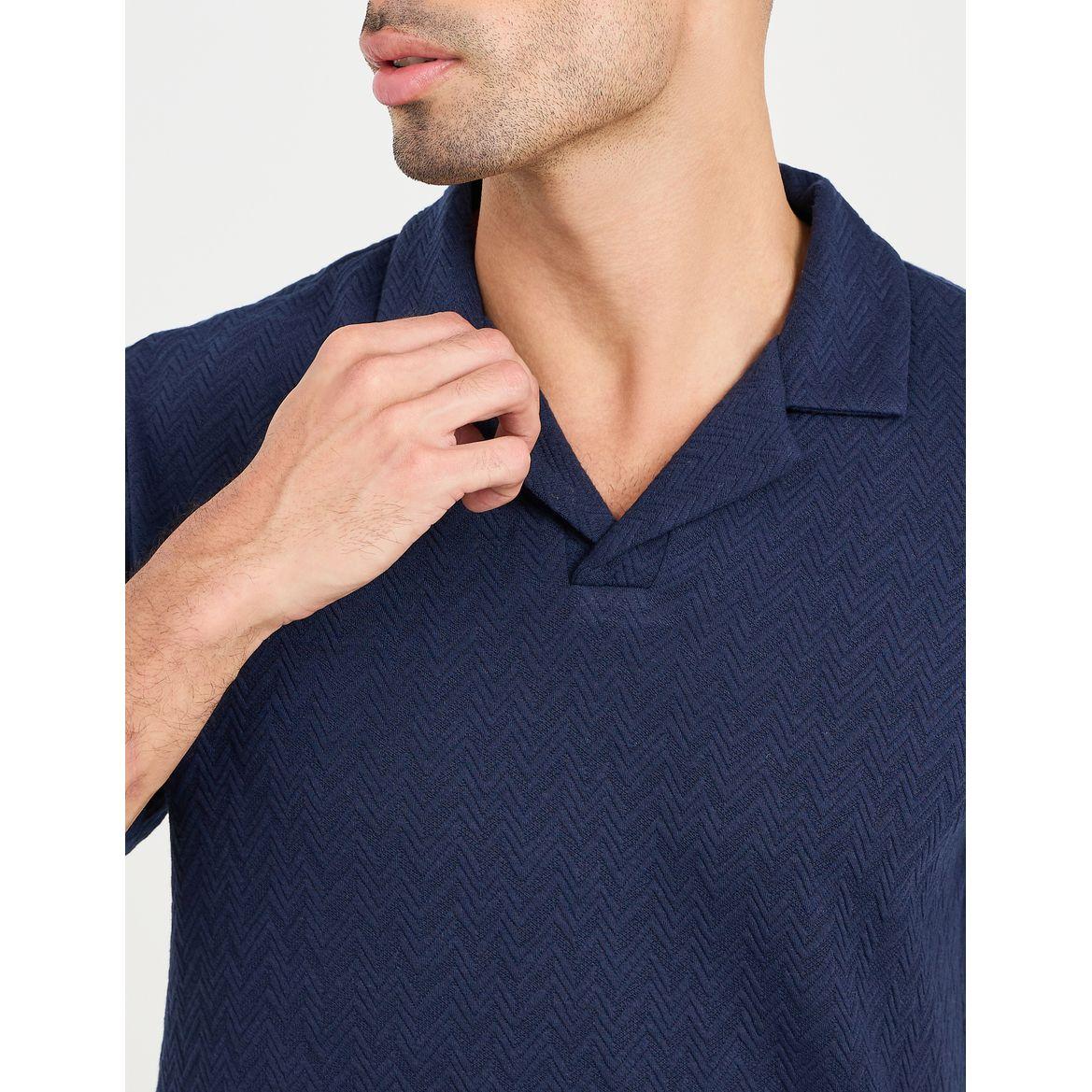 Styli Premium Chevron Textured Knit Revere Collar Relaxed Polo-men-clothing-tshirtsandpolos-polos-image-3