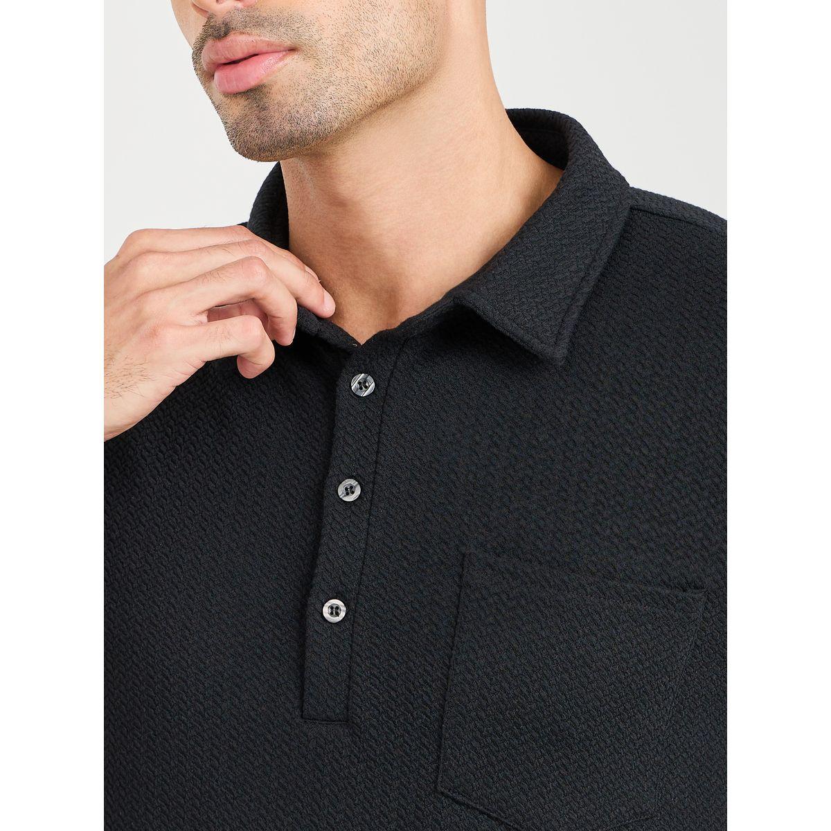 Styli Premium Chevron Textured Knit Half Placket Relaxed Polo-men-clothing-tshirtsandpolos-polos-image-3