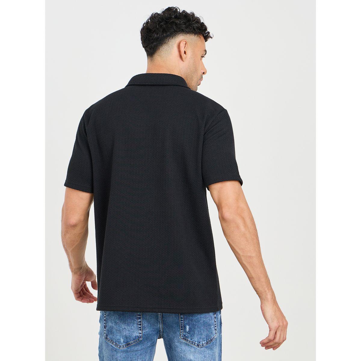 Styli Premium Chevron Textured Knit Half Placket Relaxed Polo-men-clothing-tshirtsandpolos-polos-image-4