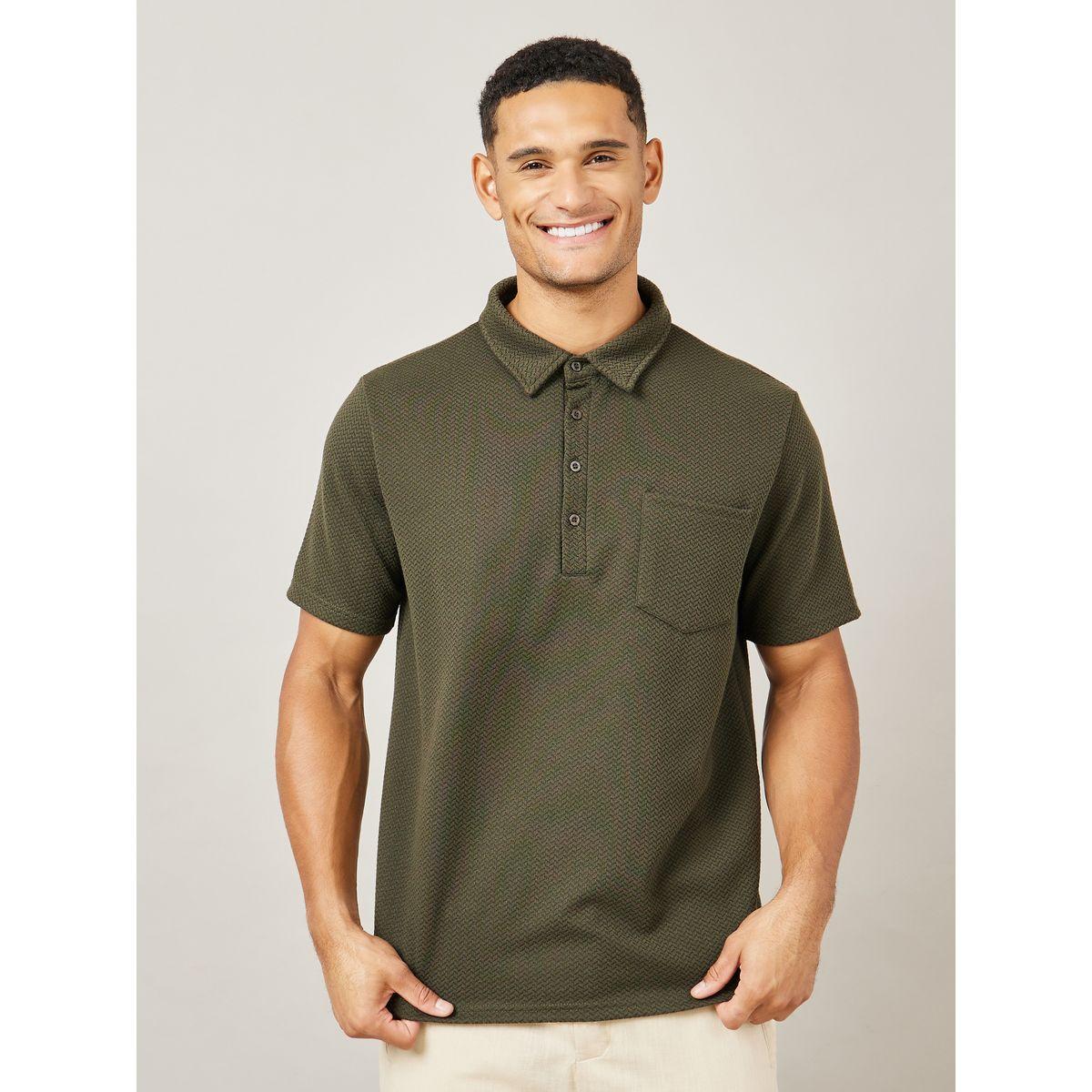 Styli Premium Chevron Textured Knit Half Placket Relaxed Polo-men-clothing-tshirtsandpolos-polos-image-2