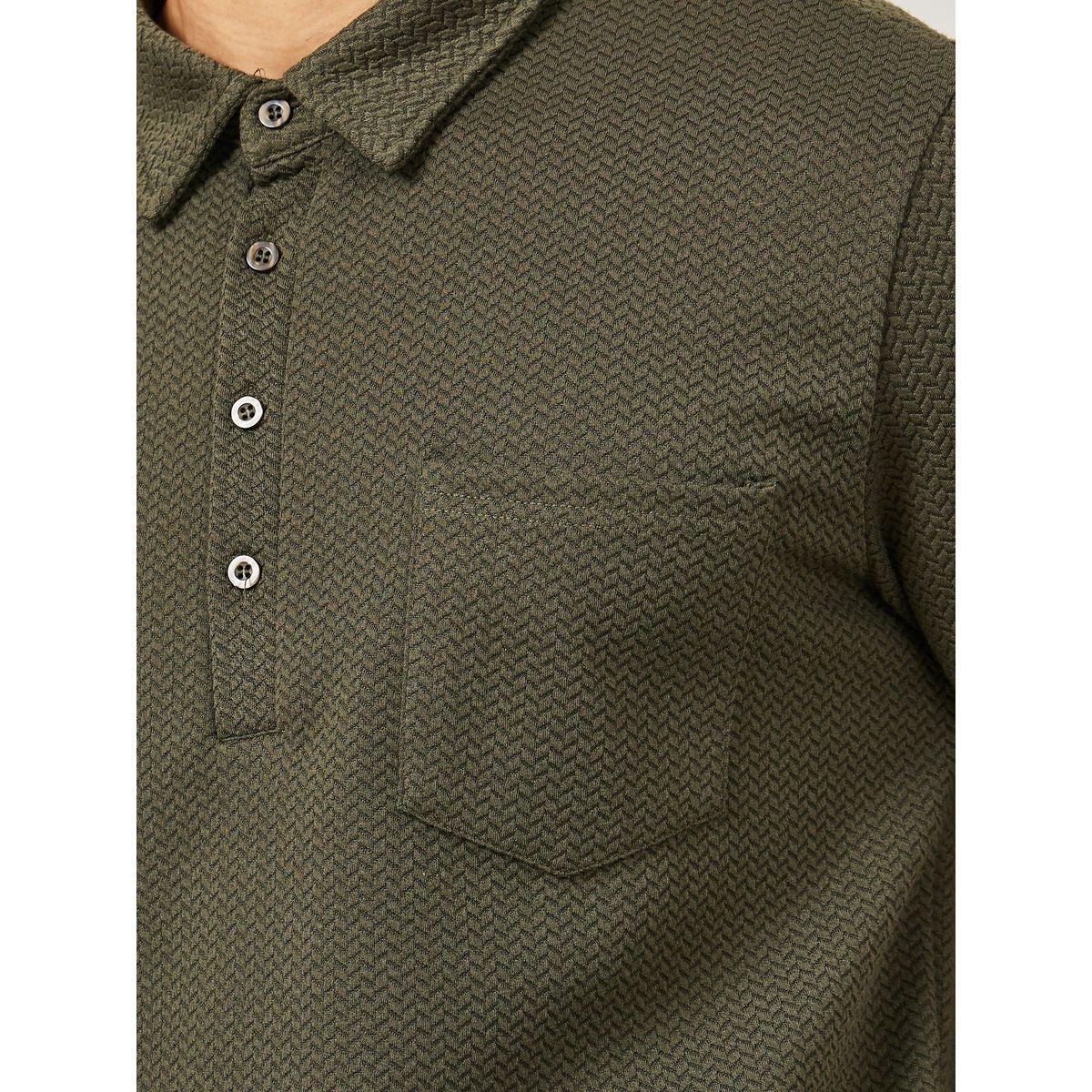 Styli Premium Chevron Textured Knit Half Placket Relaxed Polo-men-clothing-tshirtsandpolos-polos-image-4