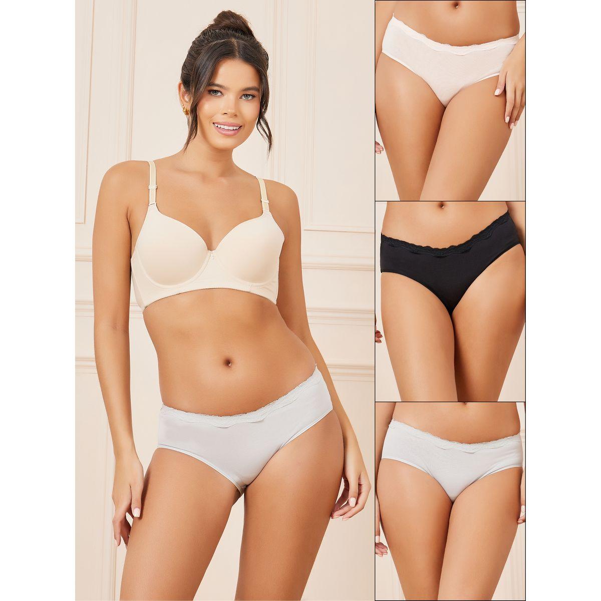 Styli Pack of 3 - Solid Lace Trim Detail Short-women-clothing-lingerie-panties-image-1